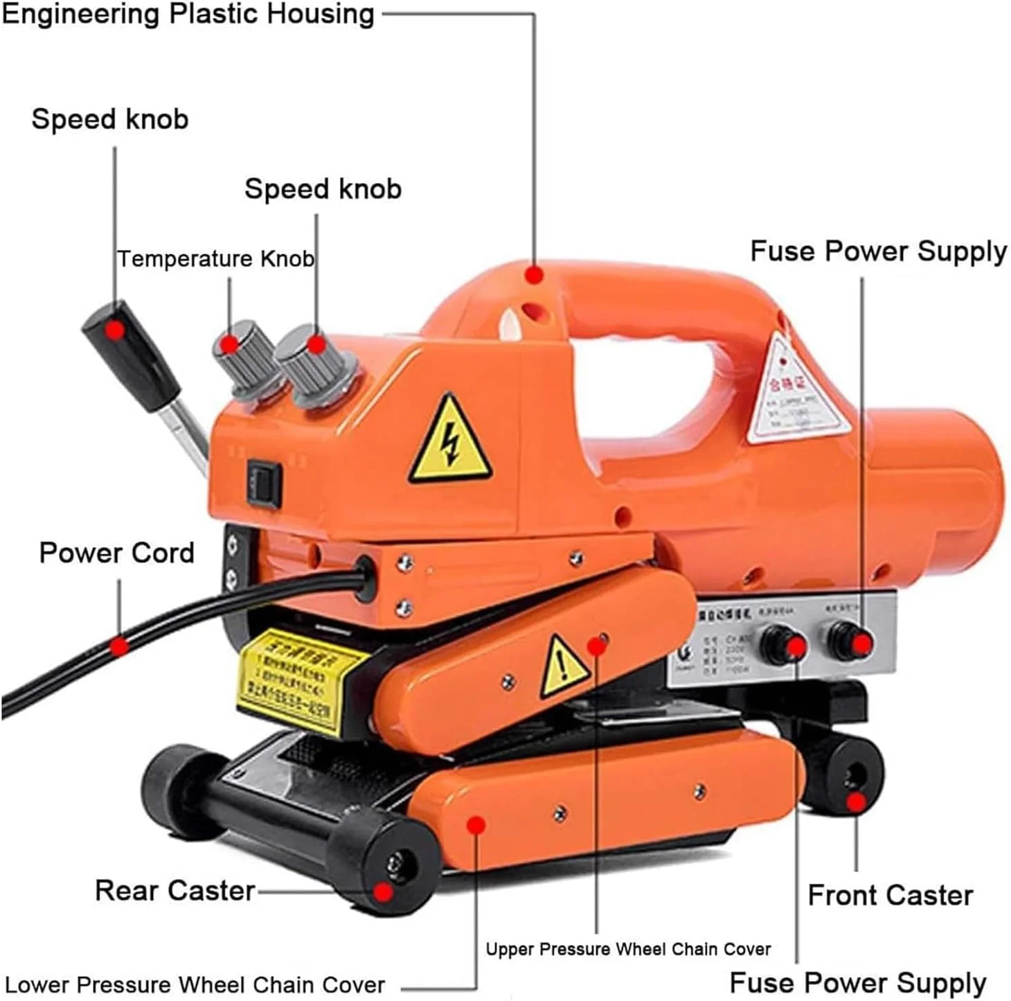دستگاه جوش لبه داغ فیلم پلاستیکی برای فیلم PVC EVA PE HDPE PP، دستگاه جوشکاری ژئوممبران 1100 وات، راه حل جوشکاری رمپ (غلتک سیلیکونی 15 سانتی متری)