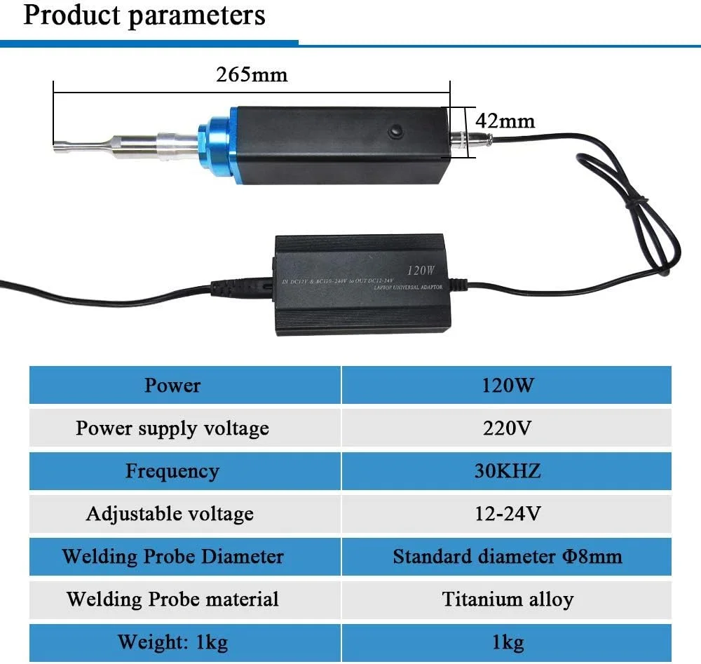 دستگاه جوش نقطه ای اولتراسونیک دستی GZDodek برای جوشکاری پلاستیک (جوشکار با شاخ صاف)