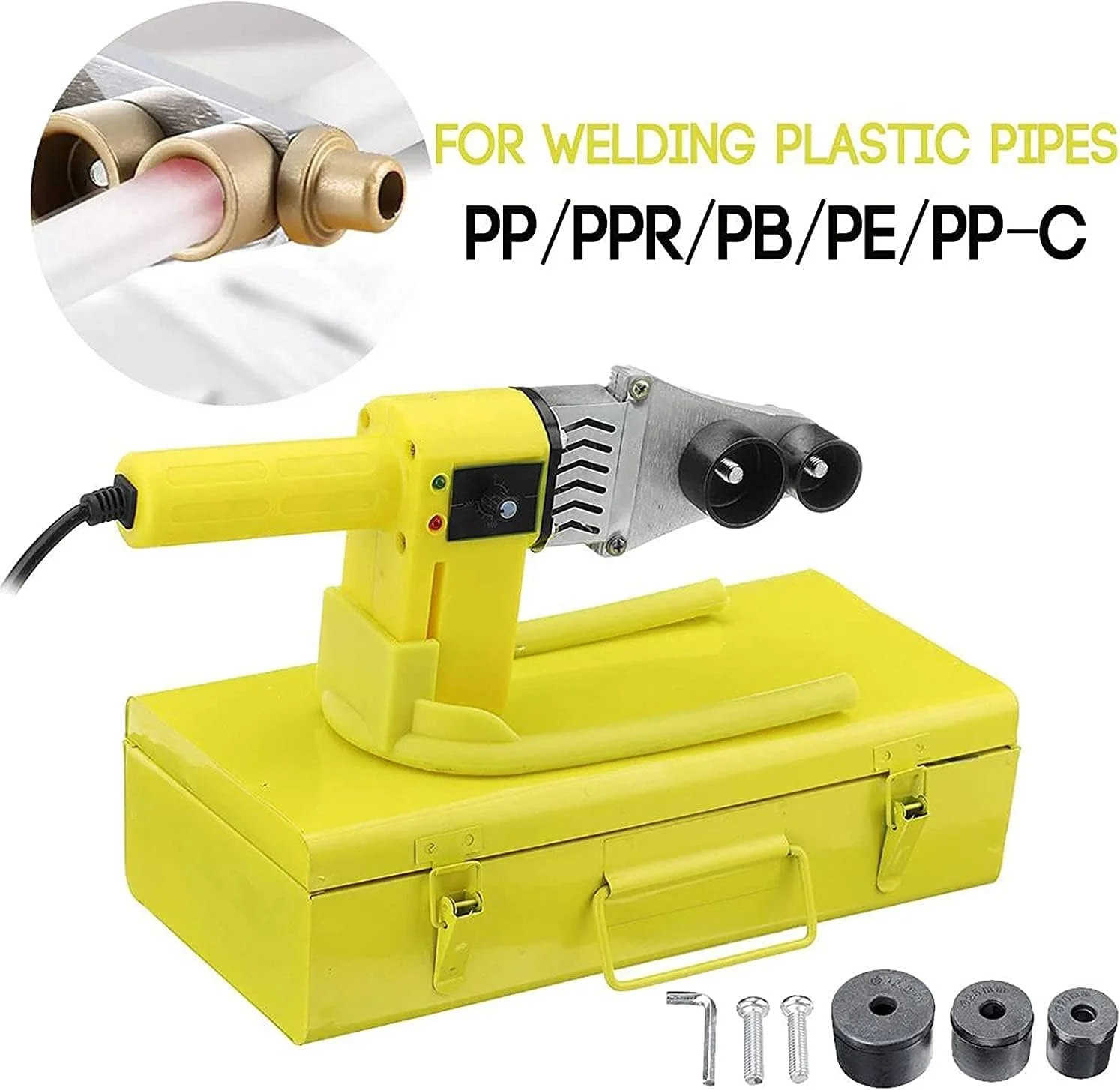 دستگاه جوش لوله برقی MXGZ 800W به همراه سری های ابزار گرمایشی برای لوله های پلاستیکی PPR PB PE، دستگاه جوشکاری PPR با قابلیت کنترل دما