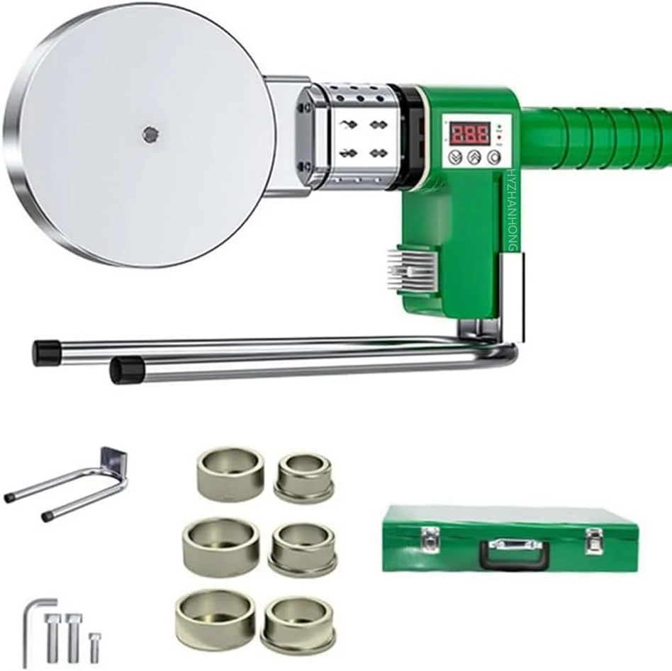 دستگاه جوش لوله ذوب داغ با نمایشگر دیجیتال 2000 وات، جوشکار لوله آب PPR قابل حمل 220 ولت 75-110 میلی متر با نمایشگر دیجیتال مناسب برای جوشکاری لوله های پلاستیکی