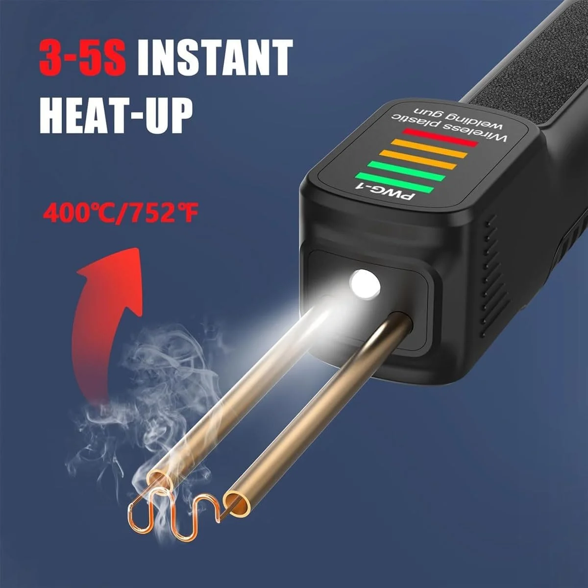کیت جوش پلاستیک بی سیم UBCEOPLK، ست جوشکاری پلاستیک دستی قابل شارژ USB با 200 عدد منگنه، دستگاه جوش مینی قابل حمل 2600mAh، برای تعمیر سپر خودرو