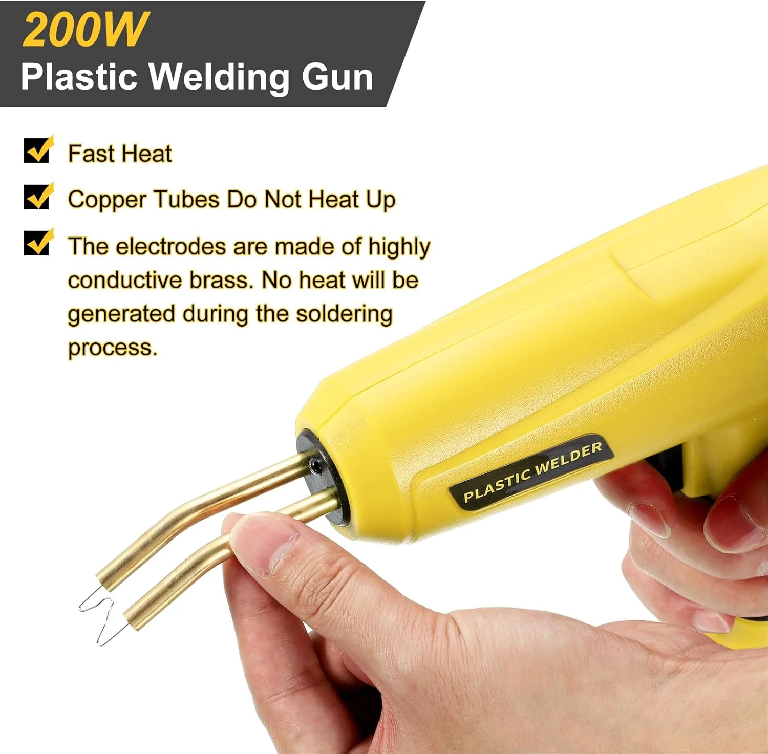 کیت جوش پلاستیک sourcing map 200W تفنگ لحیم کاری با 200 عدد منگنه داغ 4 نوع & انبر & کیت میله جوش پلاستیک ماشین جوشکاری برای تعمیر سپر خودرو بیشتر تعمیر پلاستیک، زرد کیت جوش پلاستیک sourcing map 200W تفنگ لحیم کاری با 200 عدد منگنه داغ 4 نوع & انبر & کیت میله جوش پلاستیک ماشین جوشکاری برای تعمیر سپر خودرو بیشتر تعمیر پلاستیک، زرد