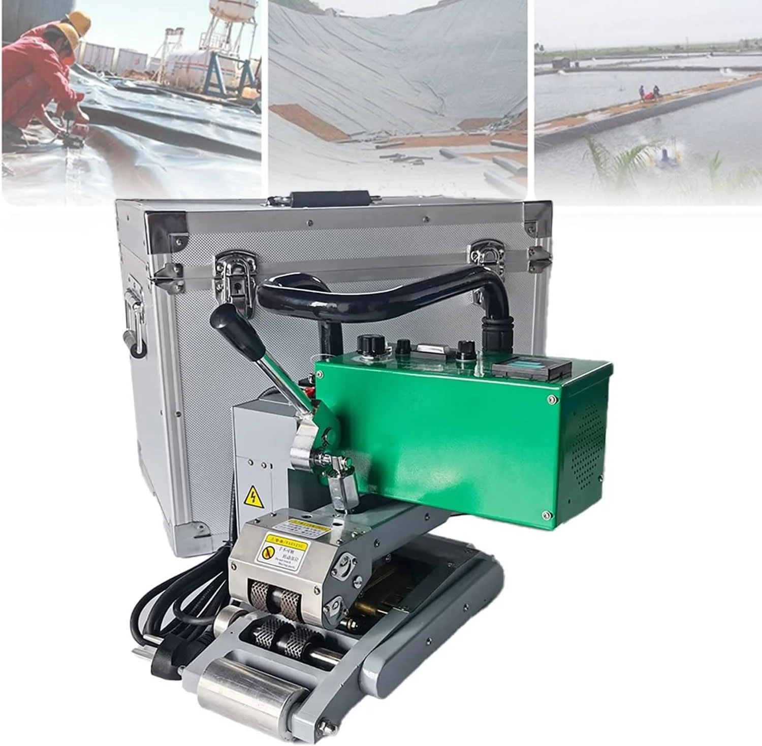 دستگاه جوش اتوماتیک HDPE مدل BDJSN، ابزار جوشکاری غشای ضد نفوذ 2100 وات، دستگاه جوش گوه داغ ژئوممبران 1.0-3.0 میلی‌متری، دستگاه جوش پلاستیک 0.4-5 متر بر دقیقه برای حوضچه، تونل، سد، مترو