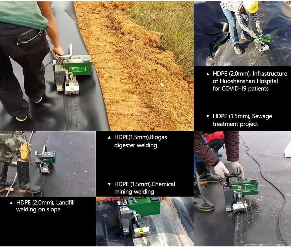 دستگاه جوشکاری اتوماتیک ژئوممبران HDPE، دستگاه جوشکاری گوه داغ تونلی، ابزار آب بندی لایه پلاستیکی PE PVC EVA برای ضد آب و ضد نفوذ