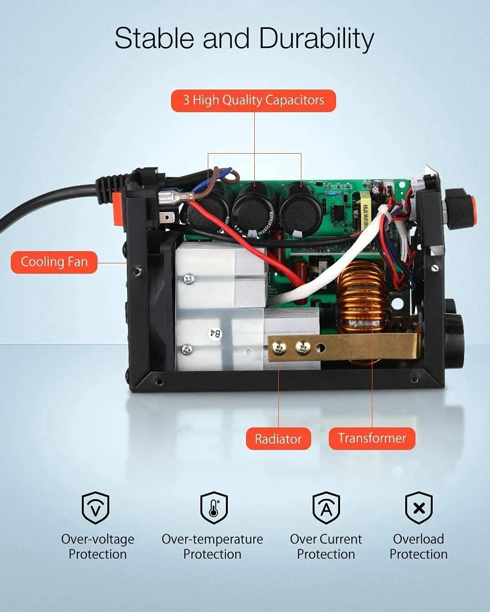 دستگاه جوشکاری برقی کوچک OXPMFY 250A با نمایشگر دیجیتال قابل حمل MMA ARC DC اینورتر پلاستیکی برای کارهای جوشکاری DIY
