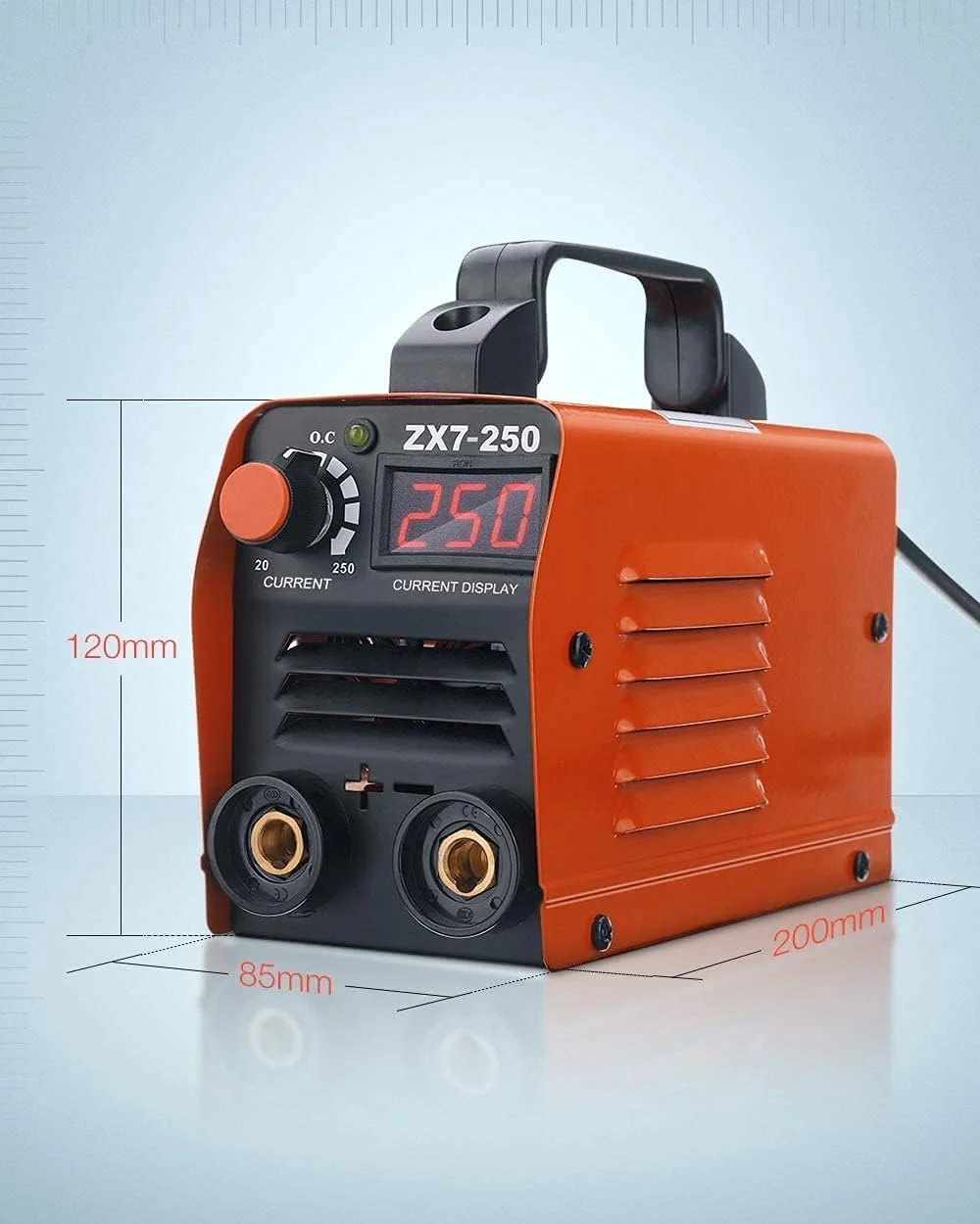 دستگاه جوشکاری برقی کوچک OXPMFY 250A با نمایشگر دیجیتال قابل حمل MMA ARC DC اینورتر پلاستیکی برای کارهای جوشکاری DIY