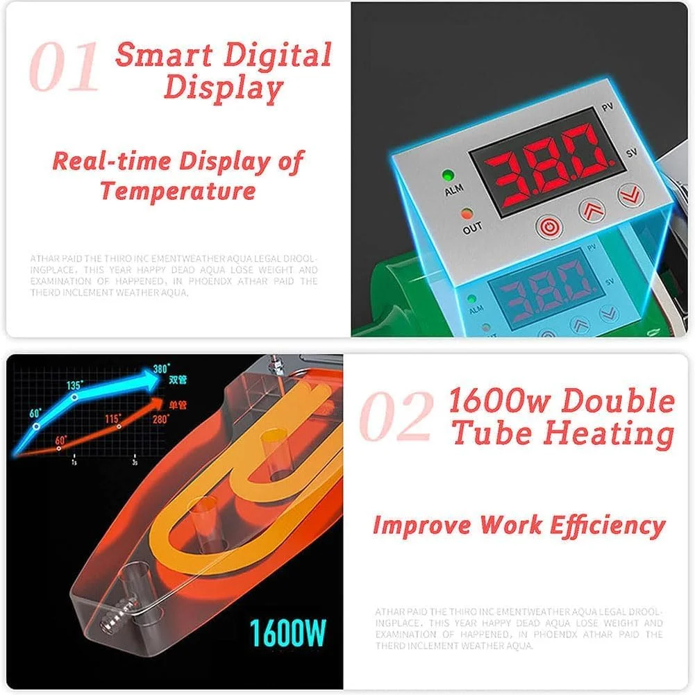 دستگاه جوش لوله HYQNG 1600W، جوشکار لوله پلاستیکی، دستگاه ذوب گرم لوله، جوشکار فیوژن لوله، کنترل دمای دیجیتال، اتلاف حرارت دوگانه، برای لوله های (20-63 میلی متر) Pe/Ppr/Pb/Hdpe