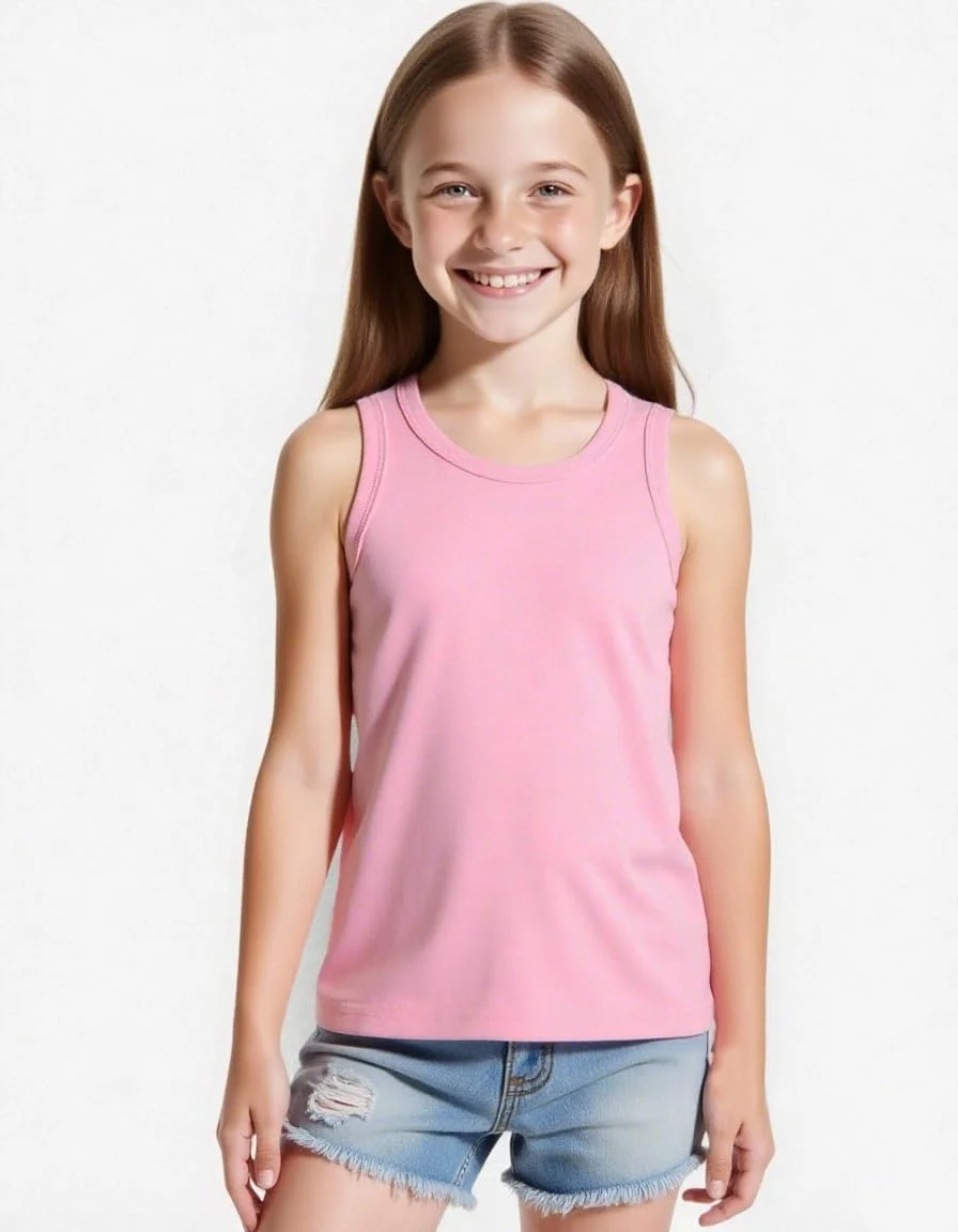 تاپ رکابی دخترانه ZFZDRen مناسب نوزادان و کودکان 2 تا 12 سال، زیرپوش بدون آستین، تیشرت ساده و غیر رسمی