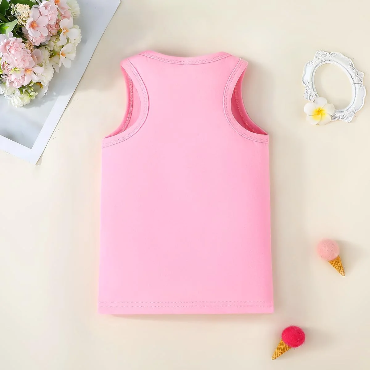 تاپ رکابی دخترانه ZFZDRen مناسب نوزادان و کودکان 2 تا 12 سال، زیرپوش بدون آستین، تیشرت ساده و غیر رسمی