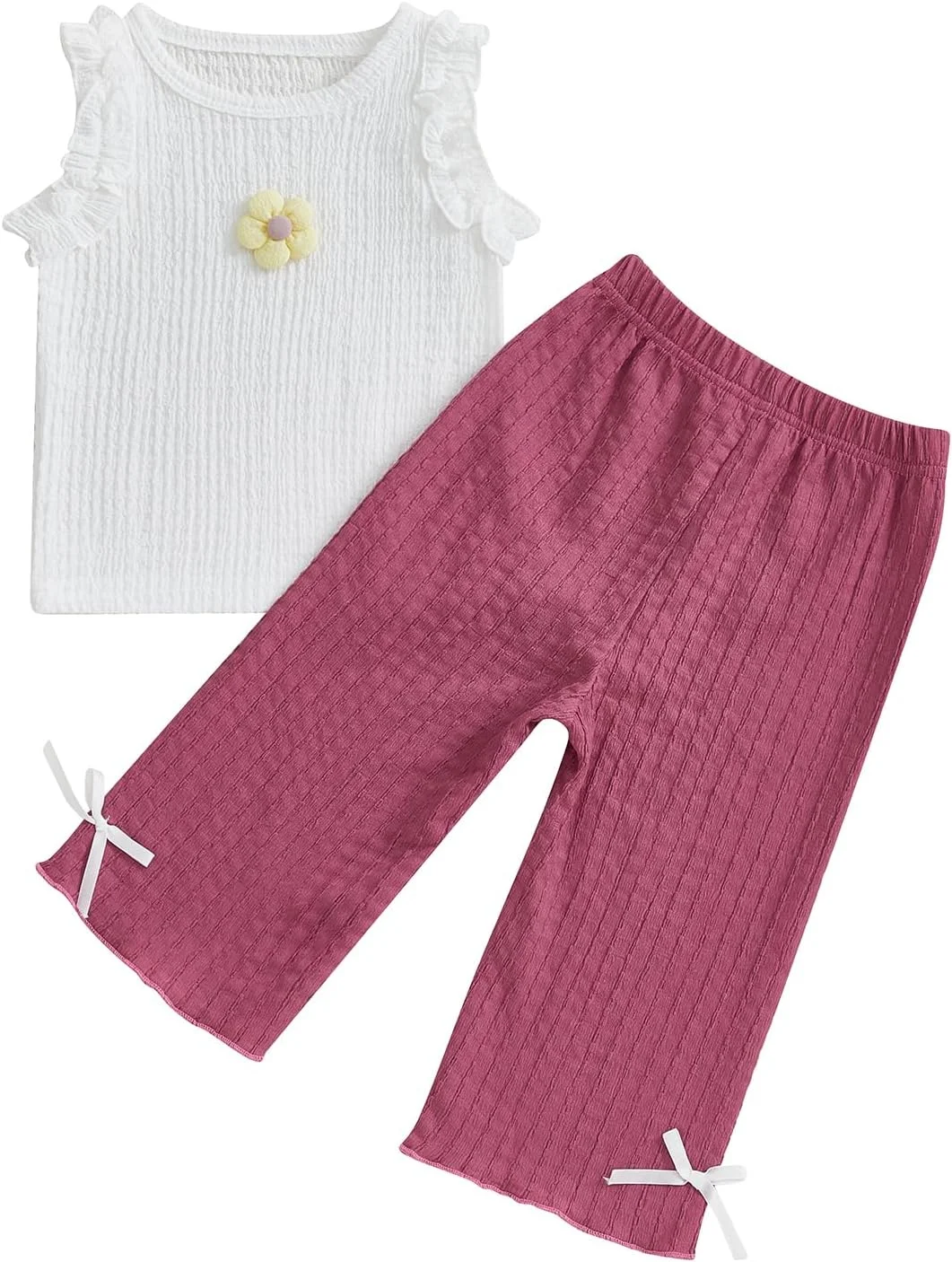 ست لباس تابستانی دخترانه و پسرانه، تاپ بدون آستین چیندار + شلوار پاپیونی، مناسب برای 6، 12، 18، 24 ماهگی و 2، 3، 4 سال ست لباس تابستانی دخترانه و پسرانه، تاپ بدون آستین چیندار + شلوار پاپیونی، مناسب برای 6، 12، 18، 24 ماهگی و 2، 3، 4 سال