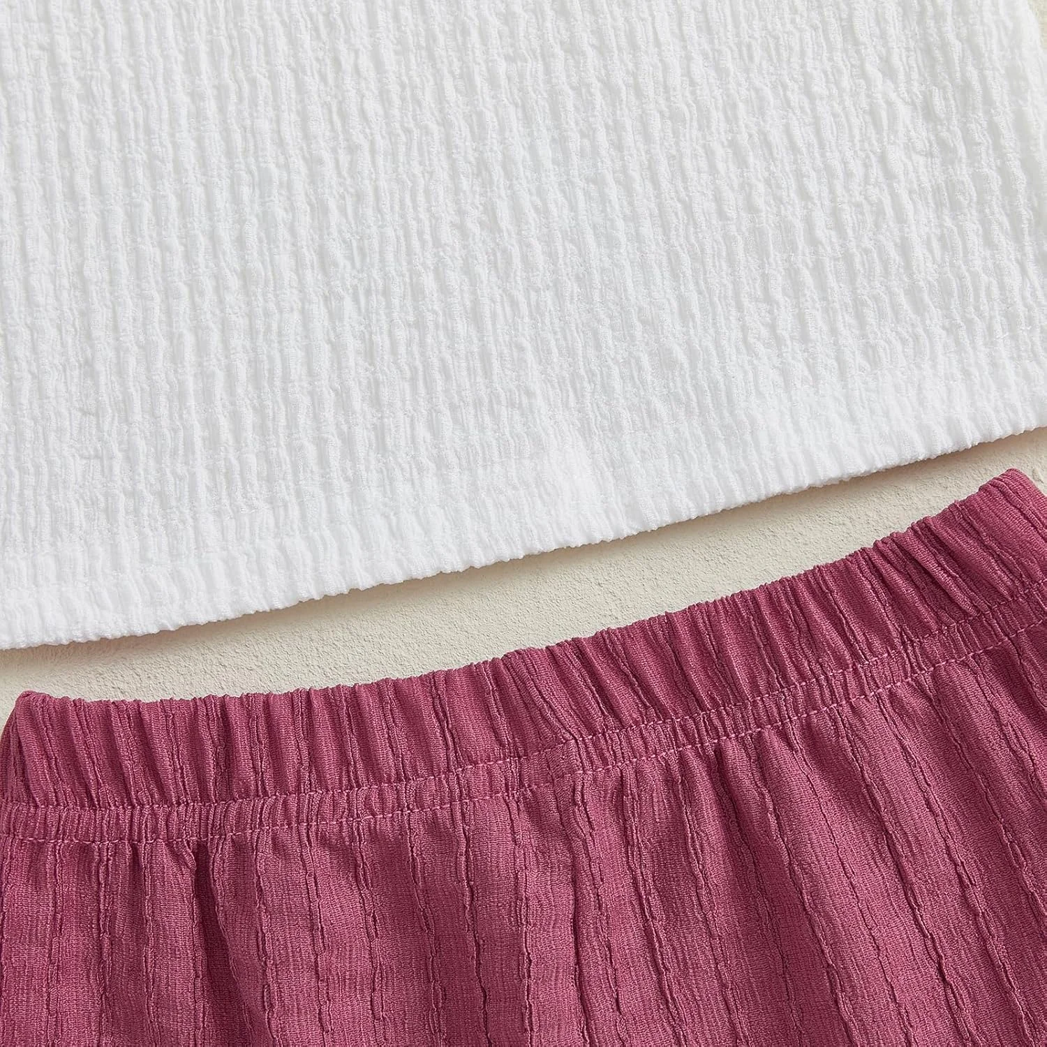 ست لباس تابستانی دخترانه و پسرانه، تاپ بدون آستین چیندار + شلوار پاپیونی، مناسب برای 6، 12، 18، 24 ماهگی و 2، 3، 4 سال ست لباس تابستانی دخترانه و پسرانه، تاپ بدون آستین چیندار + شلوار پاپیونی، مناسب برای 6، 12، 18، 24 ماهگی و 2، 3، 4 سال