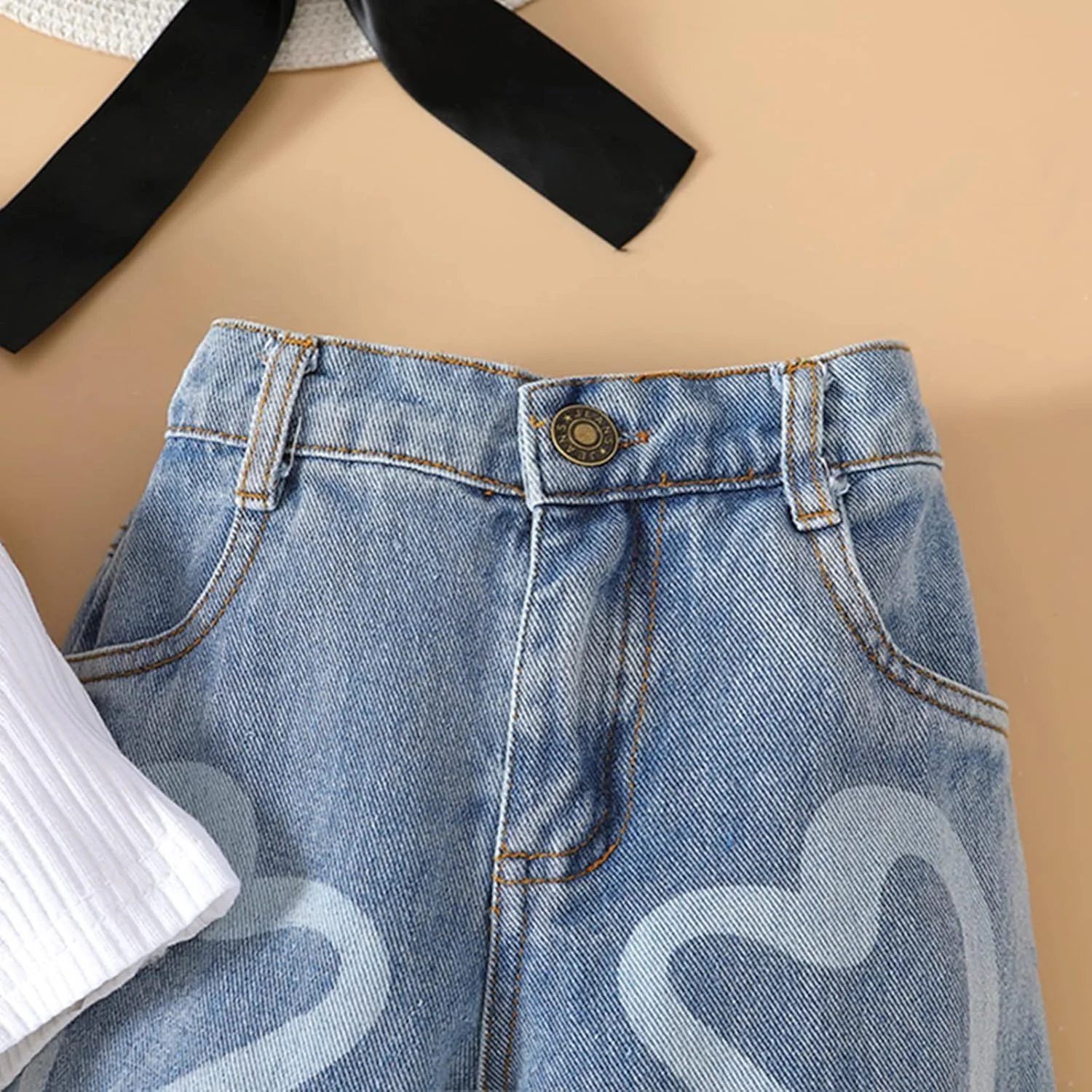 لباس دخترانه بچه گانه سایز 2T 3T 4T 5T 6T مدل راه راه، لباس تابستانی دخترانه، تاپ بدون آستین و شلوار جین لباس دخترانه بچه گانه سایز 2T 3T 4T 5T 6T مدل راه راه، لباس تابستانی دخترانه، تاپ بدون آستین و شلوار جین