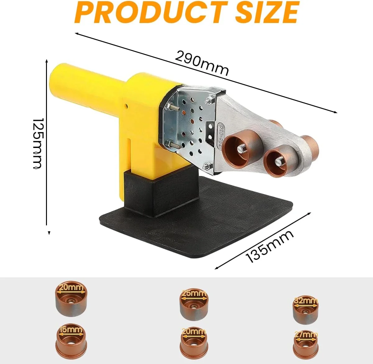 دستگاه جوش لوله پلاستیکی Serplex® 220V 800W، دستگاه جوش لوله پلاستیکی PP/PP-R/PE/PP-C با سری قالب 20/25/32 میلی متر (M32)