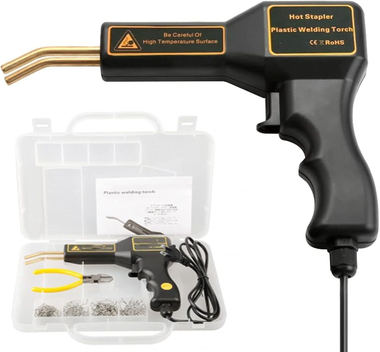 دستگاه جوش پلاستیک منگنه داغ 50 وات، کیت تعمیر سپر خودرو، انبر، منگنه های تخت/گوشه بیرونی/گوشه داخلی/موجی، دستگاه تعمیر جوشکاری، جوشکار، جوشکار منگنه حرارتی داغ، ابزار تعمیر