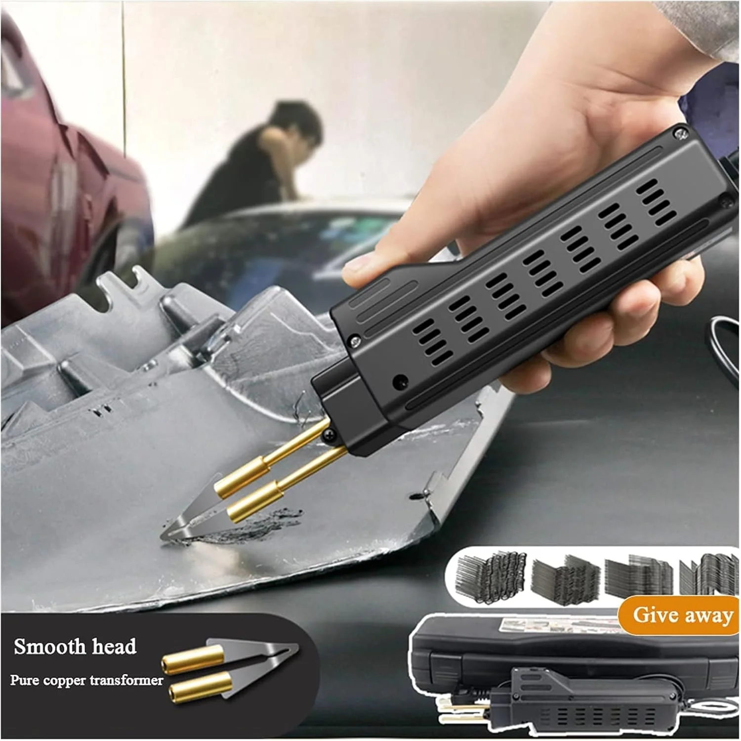 کیت لحیم کاری GZDcjsc، جوشکار پلاستیکی دستی، دستگاه منگنه داغ، منگنه، دستگاه تعمیر پلاستیک PVC، سپر خودرو، ابزار تعمیر سپر خودرو، ابزار جوشکاری (مدل 2)