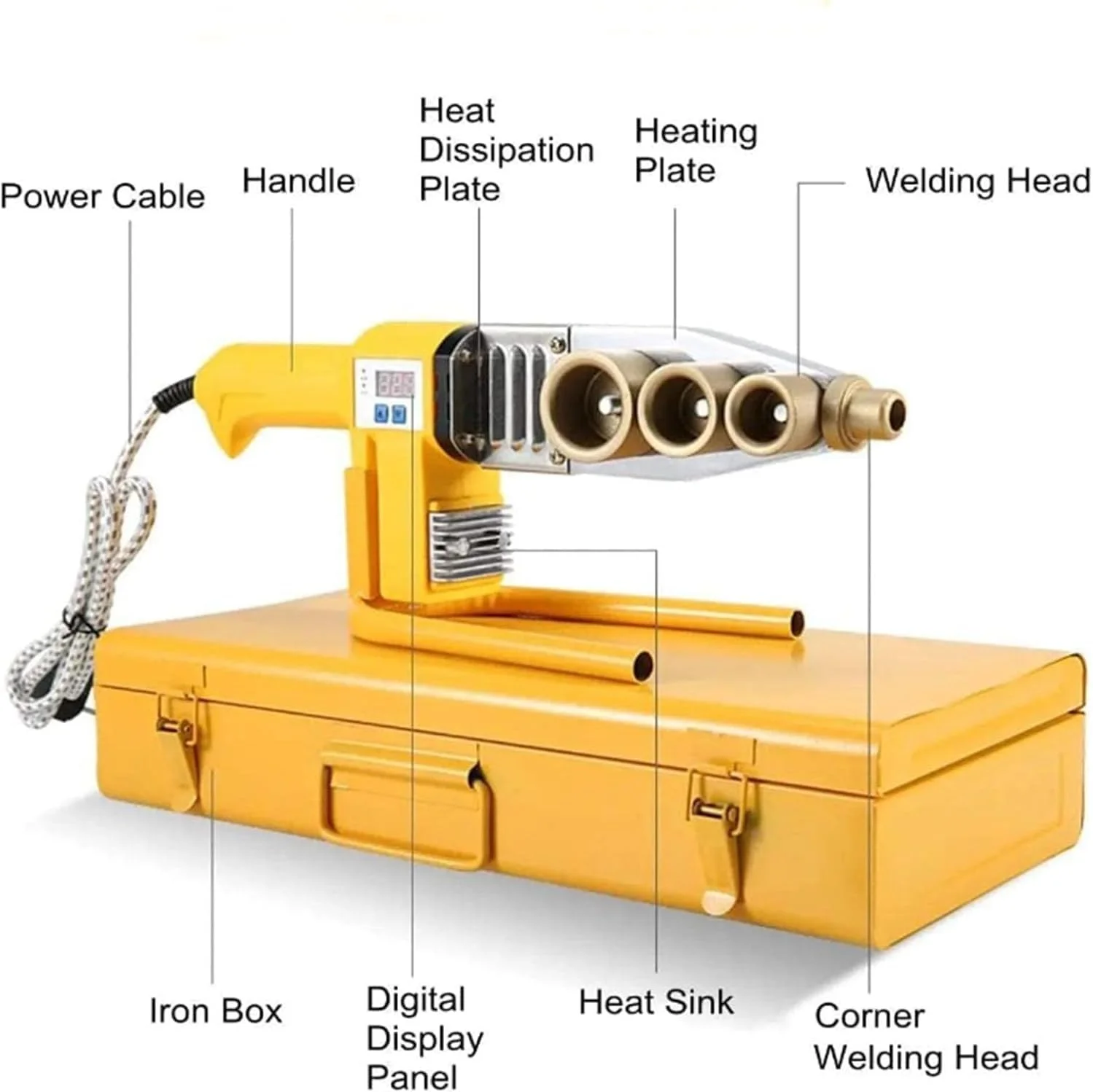 دستگاه جوش لوله آب خانگی، ابزار جوشکاری ذوب گرم لوله پلاستیکی 800 وات 20-63 میلی متر، مناسب برای PB/PP/PE/PPR