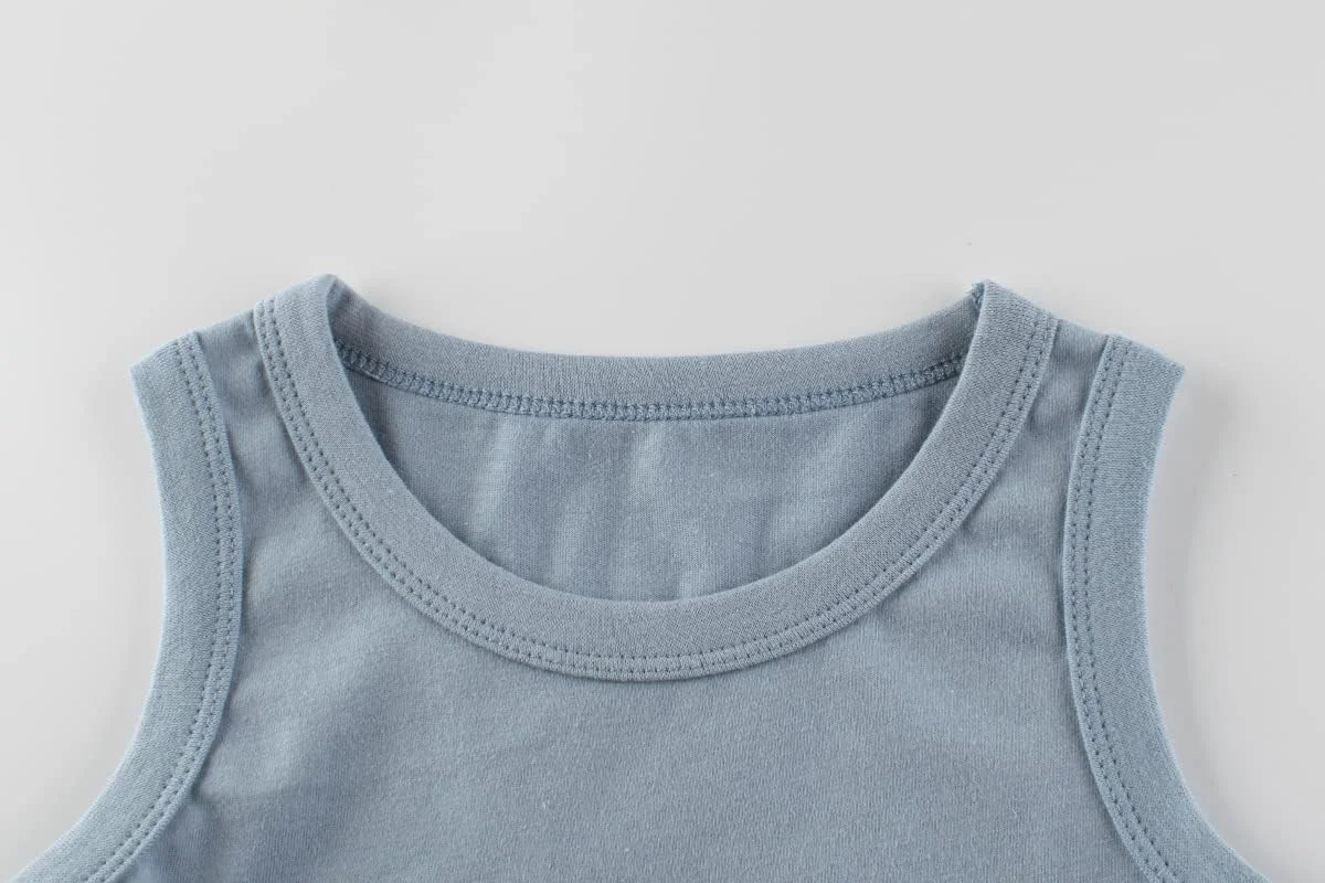 تاپ های رکابی پسرانه OVTRB، تاپ های تابستانی گرافیکی کارتونی حیوانات برای نوزادان و کودکان نوپا، جلیقه های آستین حلقه ای اسپرت و غیر رسمی، آبی، 4-5 سال