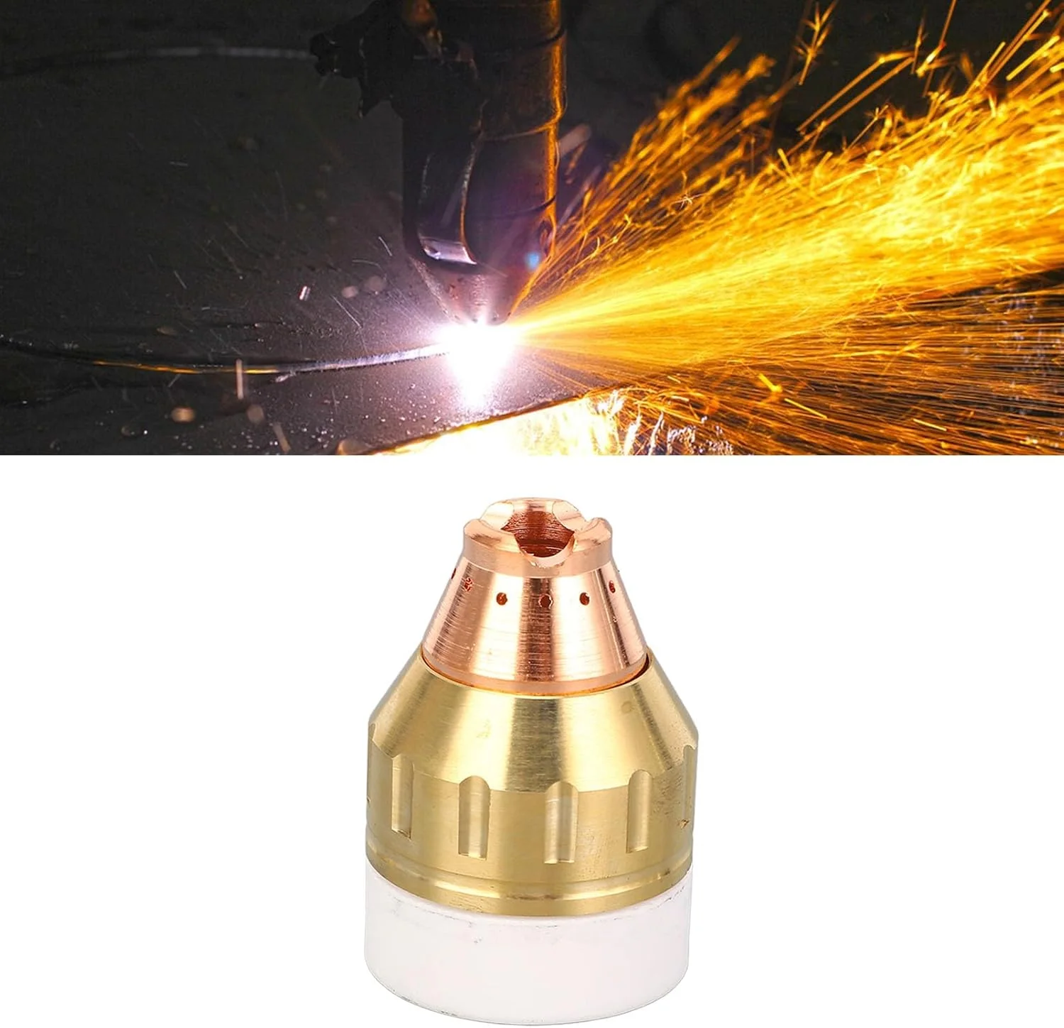 نازل برش بادوام Jectse، درپوش محافظ قابل تماس برای حذف آسان سرباره، مناسب برای دستگاه های برش، مس CrZrCu پلاستیک مهندسی