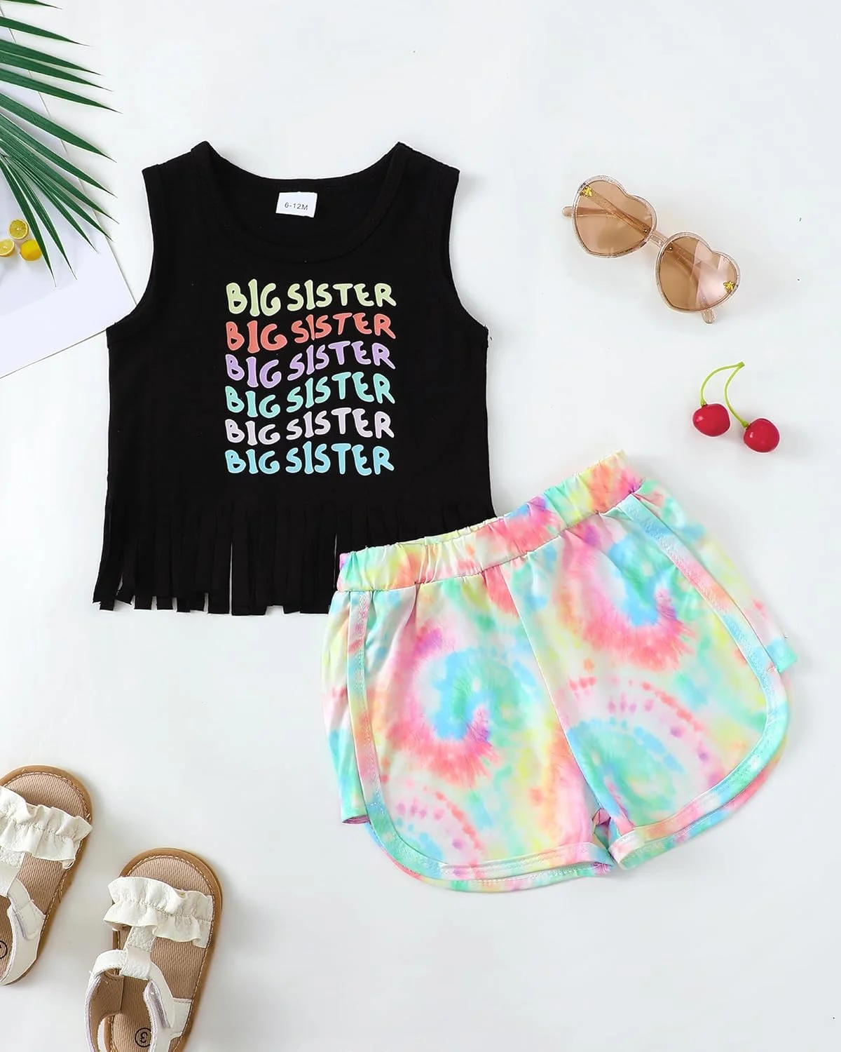 Mikrdoo لباس دخترانه نوزاد لباس تابستانی دخترانه تاپ بدون آستین منگوله دار و شورت ست لباس غیر رسمی