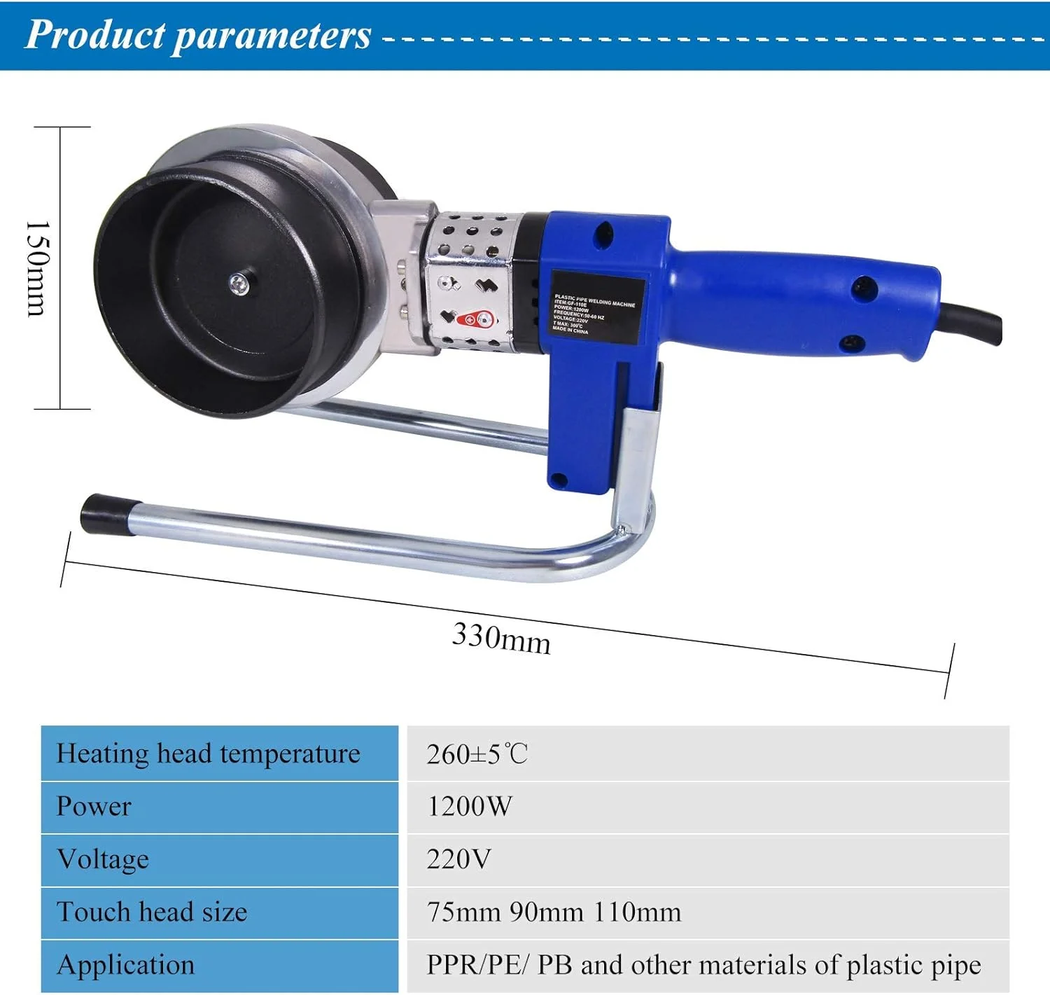 دستگاه جوش لوله پلاستیکی DMUNIZ، دستگاه جوش لوله آب، دستگاه جوش ذوب گرم لوله پلاستیکی برای جوشکاری PPR/PE/PP