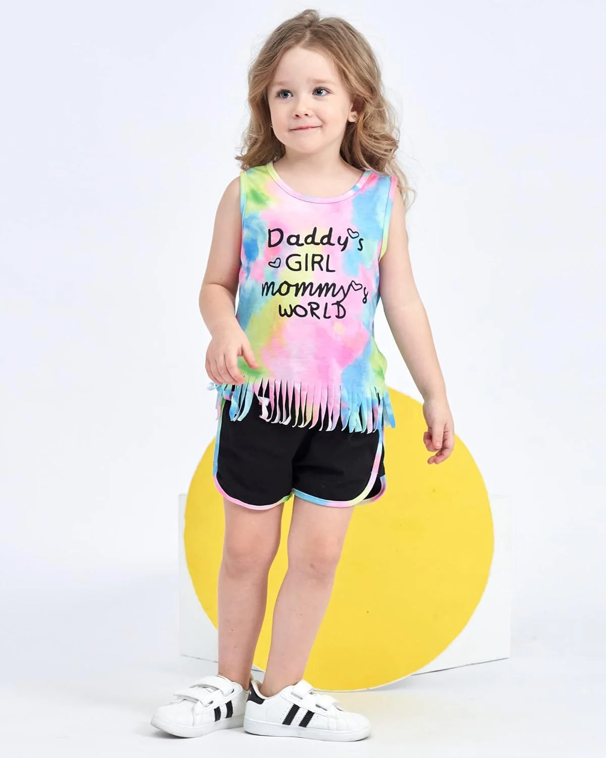 ست لباس تابستانی دخترانه Mikrdoo شامل تاپ رکابی و شورت، لباس نوزادی دخترانه 2 تکه