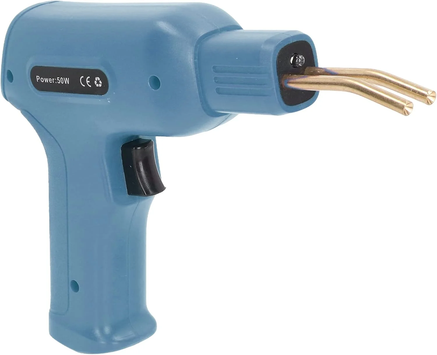 دستگاه جوش پلاستیک منگنه داغ 50 وات، دستگاه تعمیر خودرو، کیت جوشکار تعمیر سپر خودرو با 4 نوع میخ (فیروزه ای)