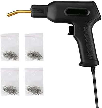 ابزار جوش پلاستیک دستی، دستگاه منگنه داغ، منگنه، دستگاه تعمیر پلاستیک PVC، کیت جوشکار منگنه داغ تعمیر سپر خودرو (رنگ: مشکی)