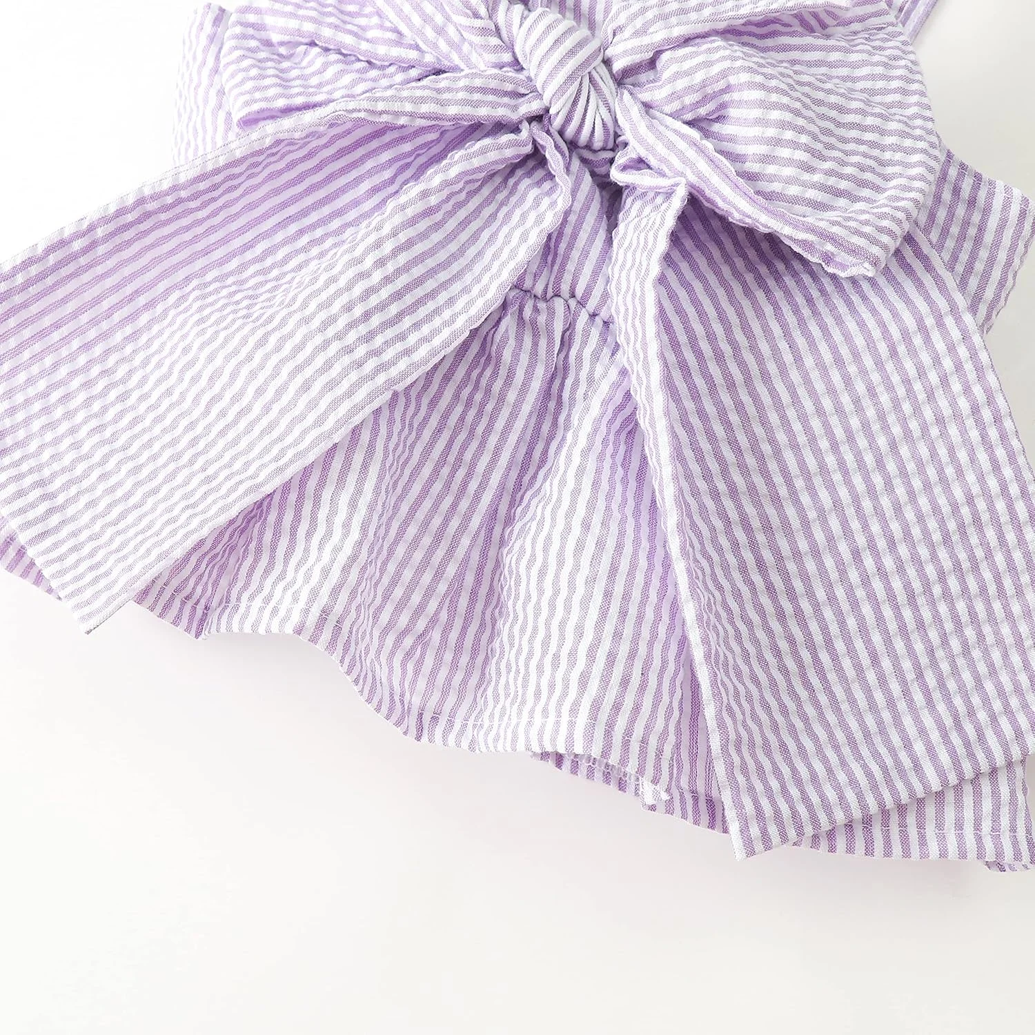 LYSINK ست لباس نوزادی دخترانه راه راه بدون آستین با تاپ رکابی پاپیونی و شورت، لباس تابستانی زیبا برای نوزاد دختر 0-18 ماه LYSINK ست لباس نوزادی دخترانه راه راه بدون آستین با تاپ رکابی پاپیونی و شورت، لباس تابستانی زیبا برای نوزاد دختر 0-18 ماه