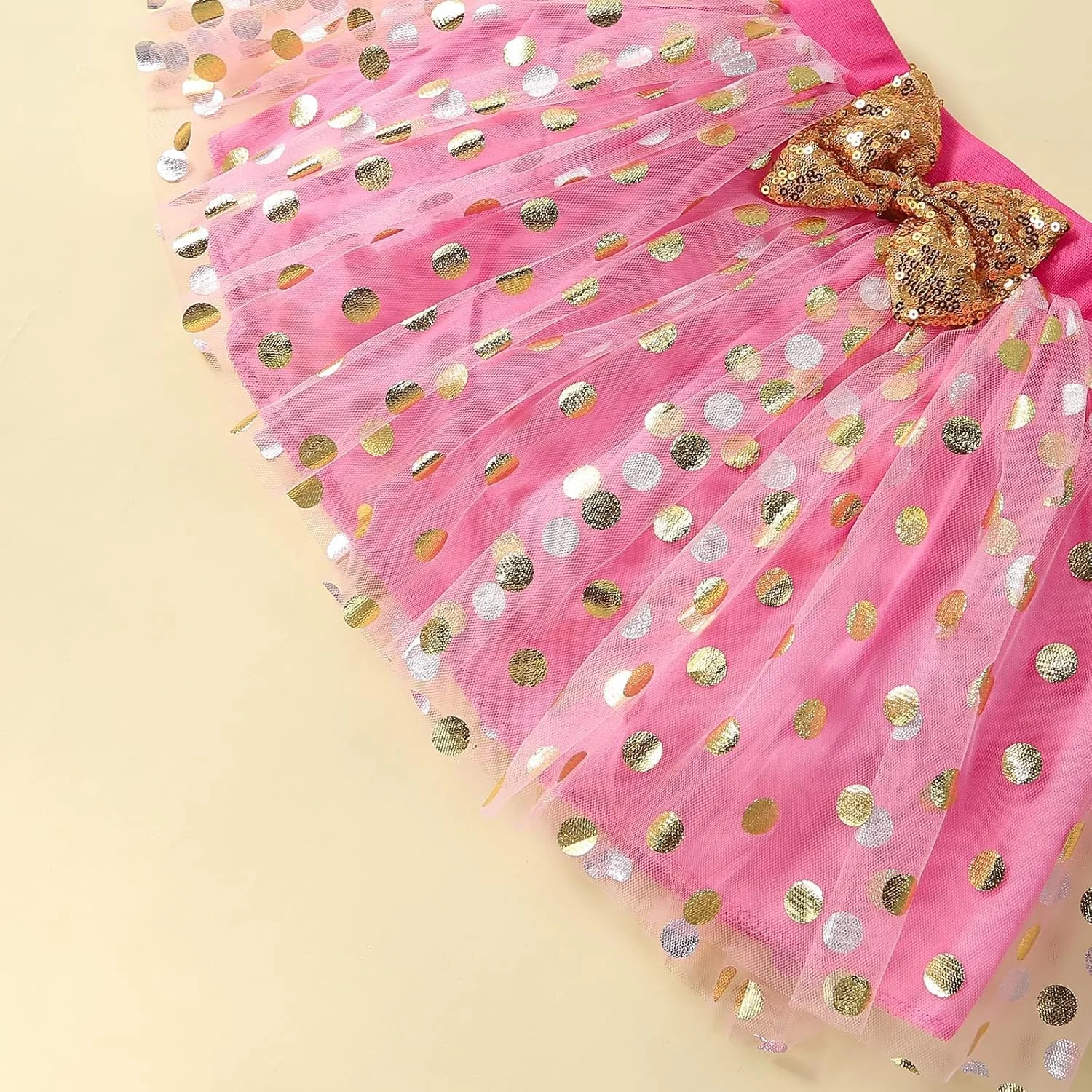 LYQTloml لباس تولد پرنسس دخترانه بچه گانه، تاپ رکابی جلیقه ای، دامن توری خالدار