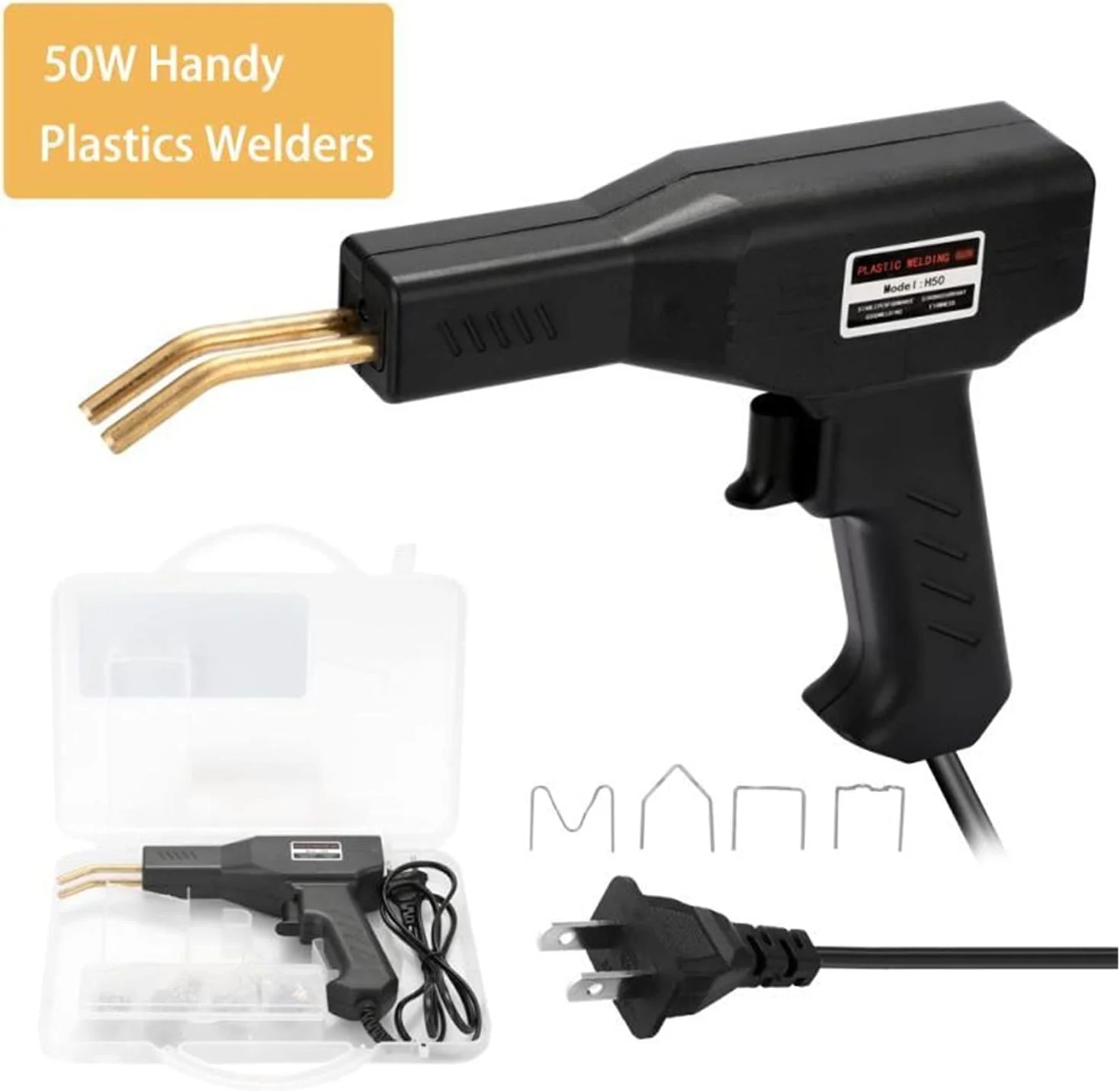 کیت جوش پلاستیک VESLFG برای تعمیر ابزارهای گاراژ جوشکار پلاستیک، استپلرهای داغ دستی، دستگاه تعمیر سپر خودرو برای تعمیر قطعات پلاستیکی ابزار جوشکاری