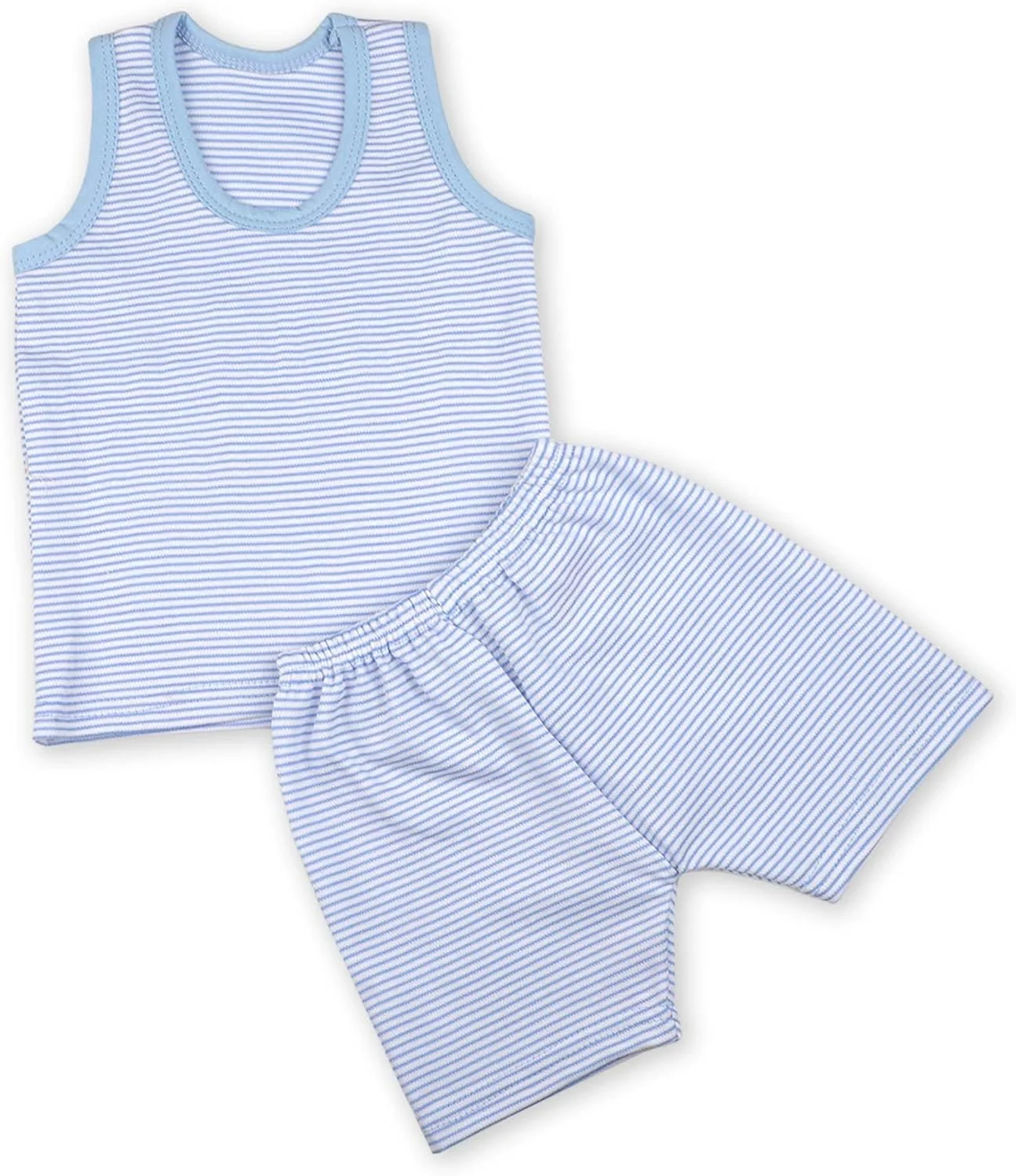 ست تابستانی بدون آستین نوزادی کوکوکارت - تاپ نخی و شورت کشی، راه راه، لباس تنفسی برای نوزادان و کودکان نوپا