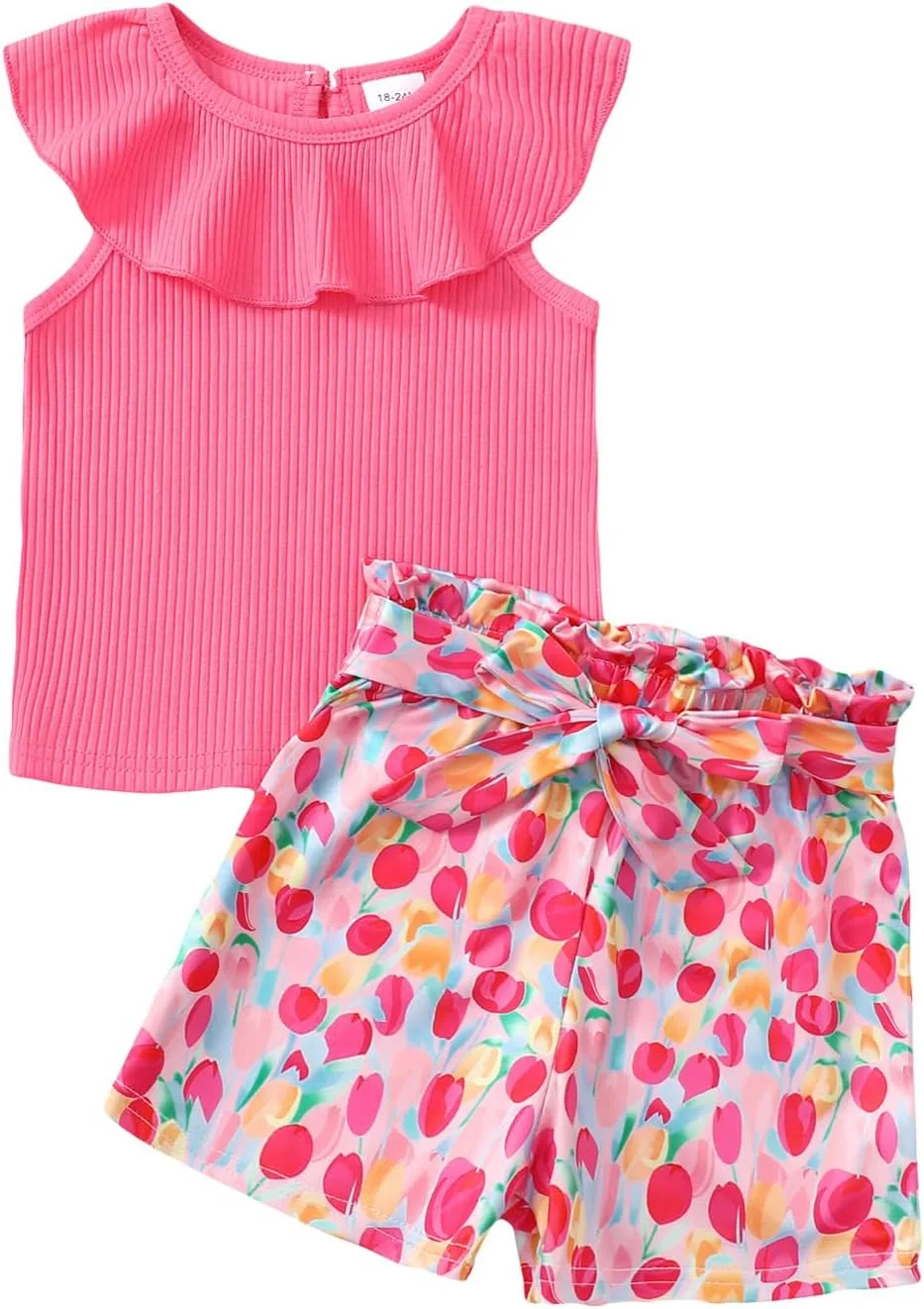 ست لباس تابستانی دخترانه Kislio، تاپ بدون آستین چیندار و شورت گلدار، مناسب نوزادان و کودکان 1 تا 6 سال ست لباس تابستانی دخترانه Kislio، تاپ بدون آستین چیندار و شورت گلدار، مناسب نوزادان و کودکان 1 تا 6 سال