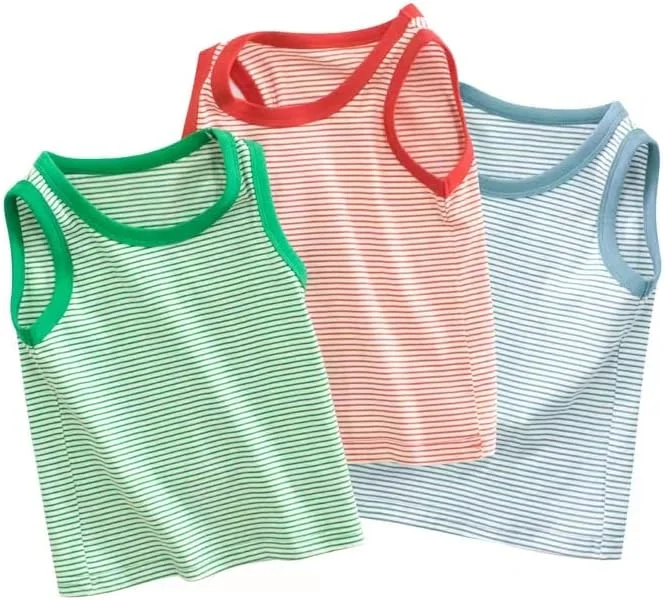 ست تاپ رکابی پسرانه LeeXiang، بسته 3 عددی، بدون آستین ست تاپ رکابی پسرانه LeeXiang، بسته 3 عددی، بدون آستین