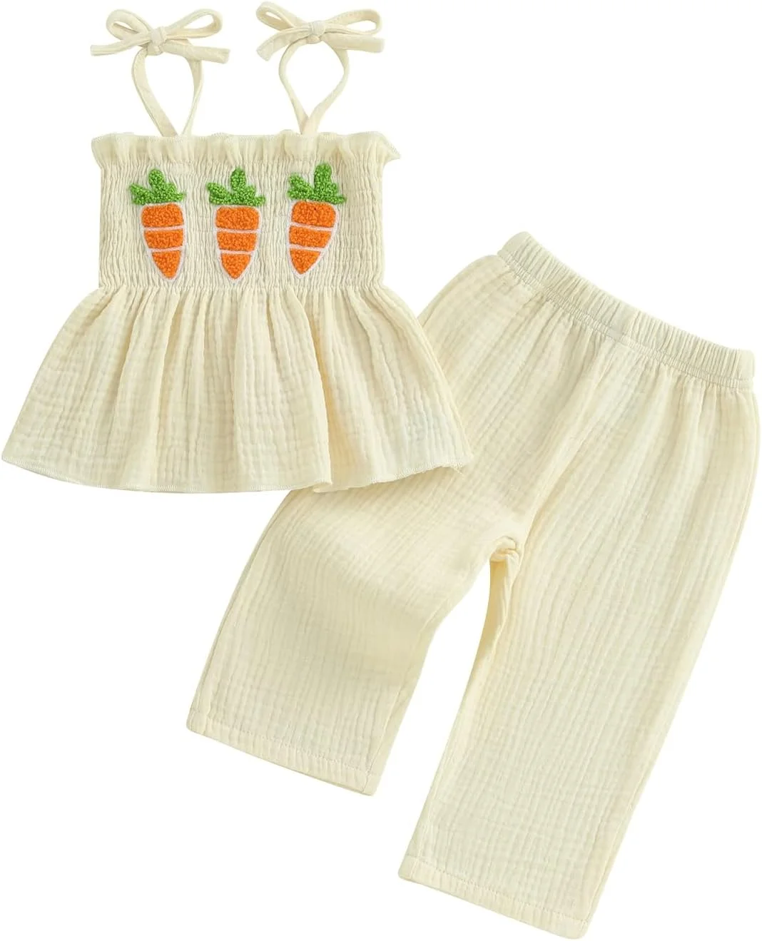 لباس کریسمس دخترانه Kuriozud - تاپ بندی و شلوار لینن، لباس بچه گانه دخترانه برای کریسمس لباس کریسمس دخترانه Kuriozud - تاپ بندی و شلوار لینن، لباس بچه گانه دخترانه برای کریسمس