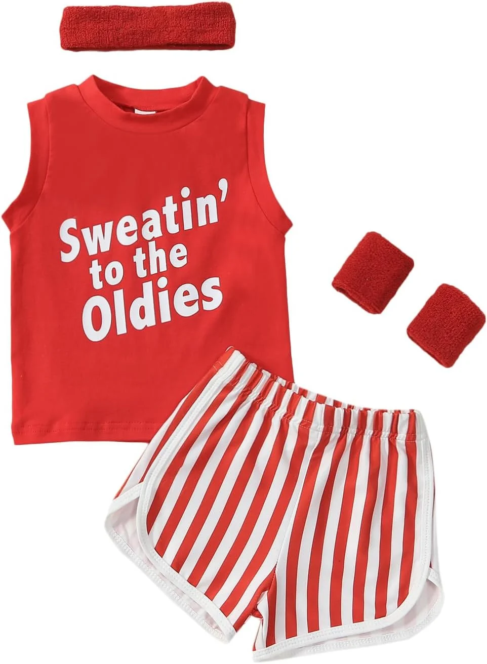 لباس هالووین نوزاد Kuriozud، تاپ بدون آستین با شورت، هدبند و مچ بند، ست لباس ورزشی کودک نوپا لباس هالووین نوزاد Kuriozud، تاپ بدون آستین با شورت، هدبند و مچ بند، ست لباس ورزشی کودک نوپا
