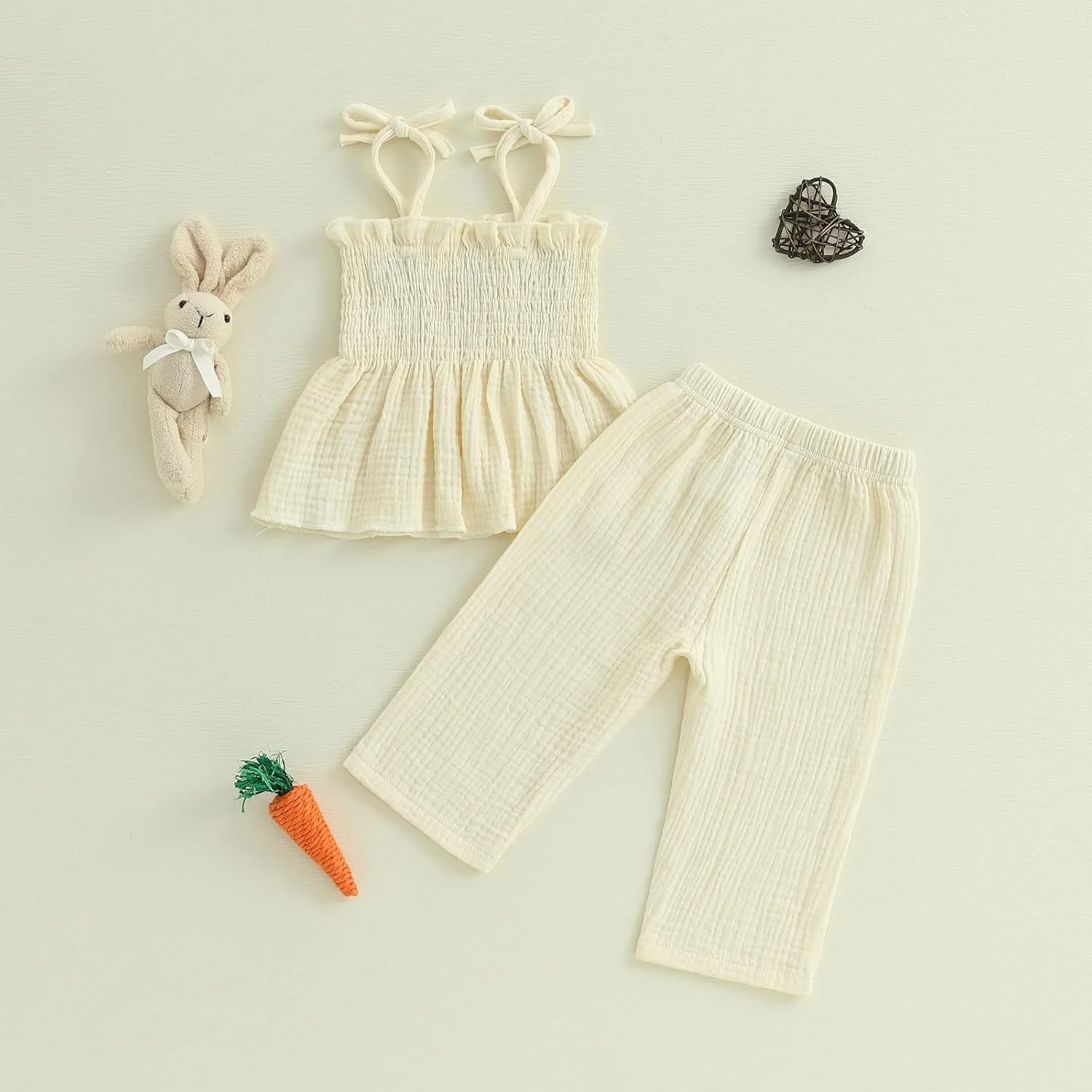 لباس کریسمس دخترانه Kuriozud - تاپ بندی و شلوار لینن، لباس بچه گانه دخترانه برای کریسمس لباس کریسمس دخترانه Kuriozud - تاپ بندی و شلوار لینن، لباس بچه گانه دخترانه برای کریسمس