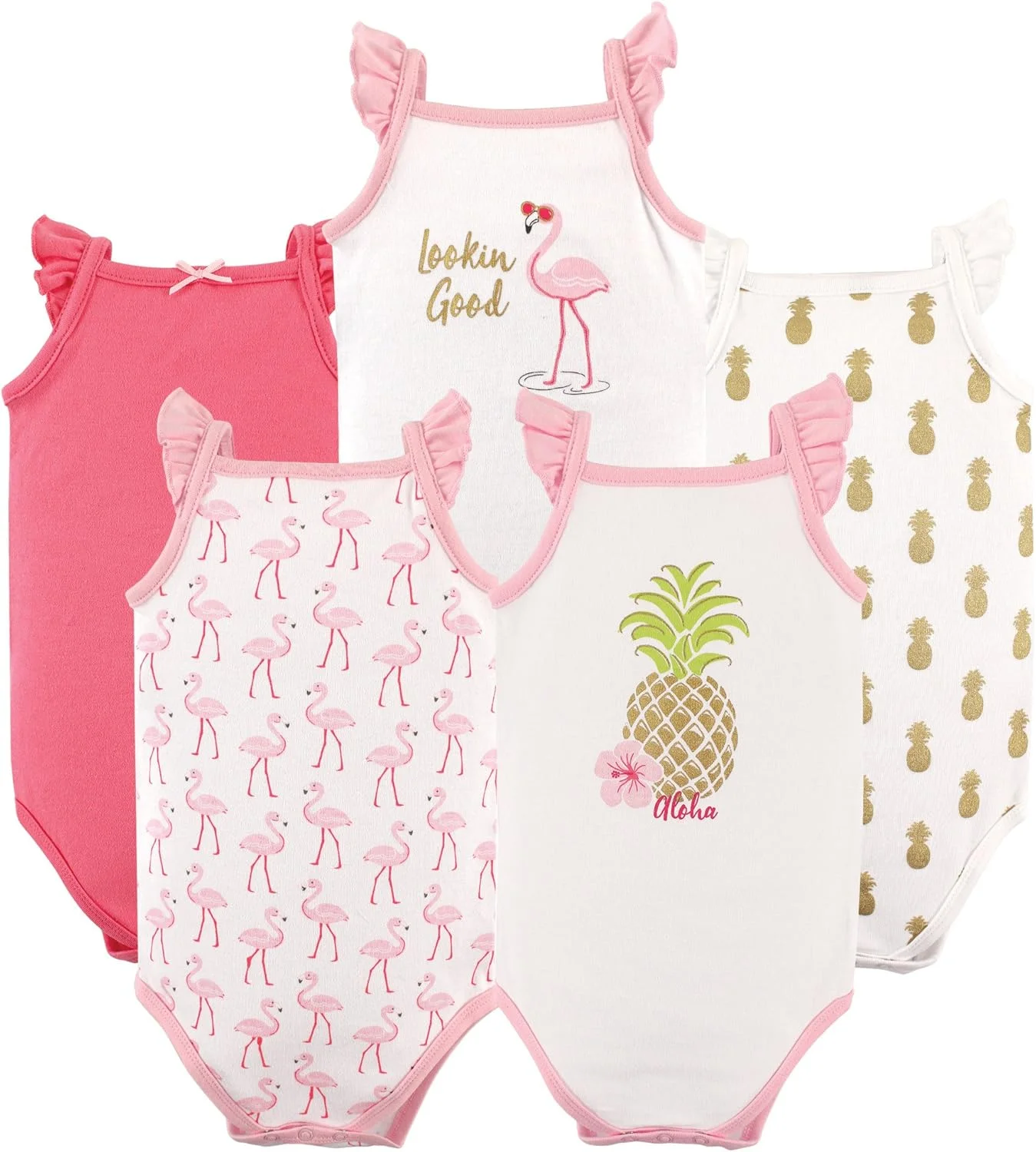 بادی های نخی آستین حلقه ای نوزاد هادسون بیبی - بسته 5 عددی