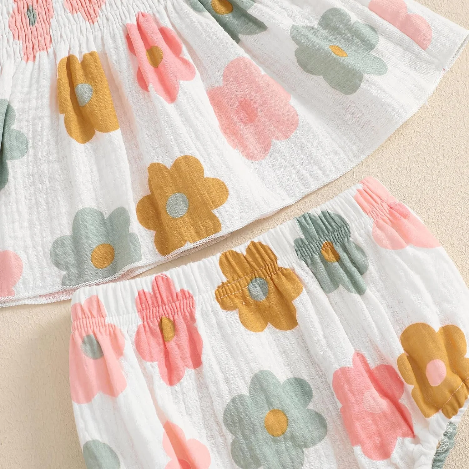 ست لباس تابستانی نوزاد دختر Kayotuas، تاپ بدون آستین طرح گلدار و شلوارک بلومر به همراه هدبند پاپیونی، لباس غیر رسمی ست لباس تابستانی نوزاد دختر Kayotuas، تاپ بدون آستین طرح گلدار و شلوارک بلومر به همراه هدبند پاپیونی، لباس غیر رسمی