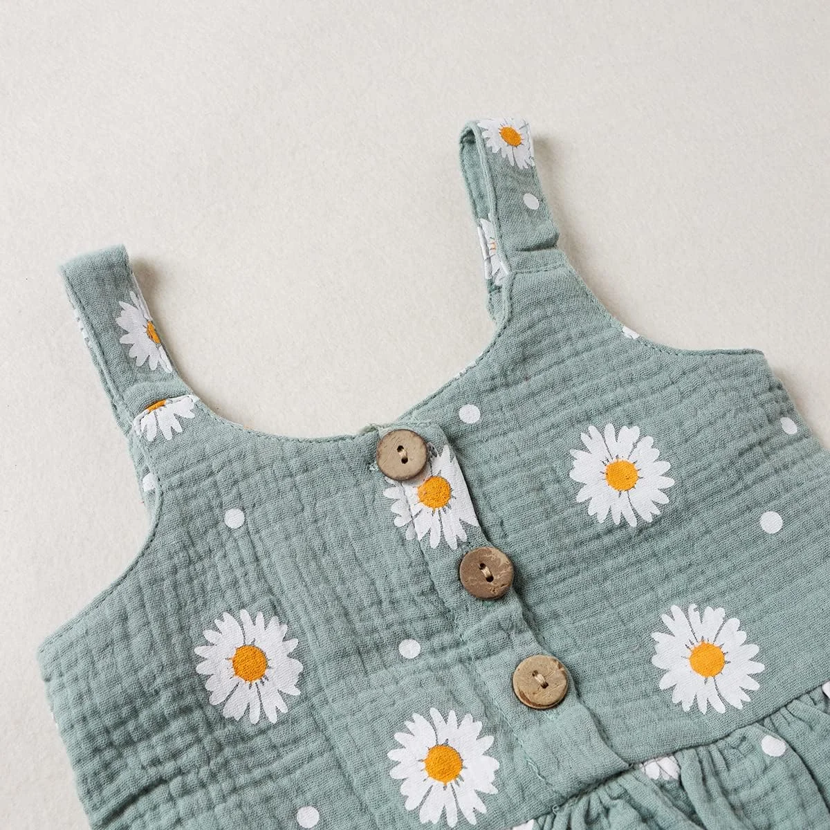 HAOLUKI لباس دخترانه بچه گانه، تاپ های رکابی چین دار گلدار و شورت بلومر گلدار، ست لباس 2 تکه تابستانی