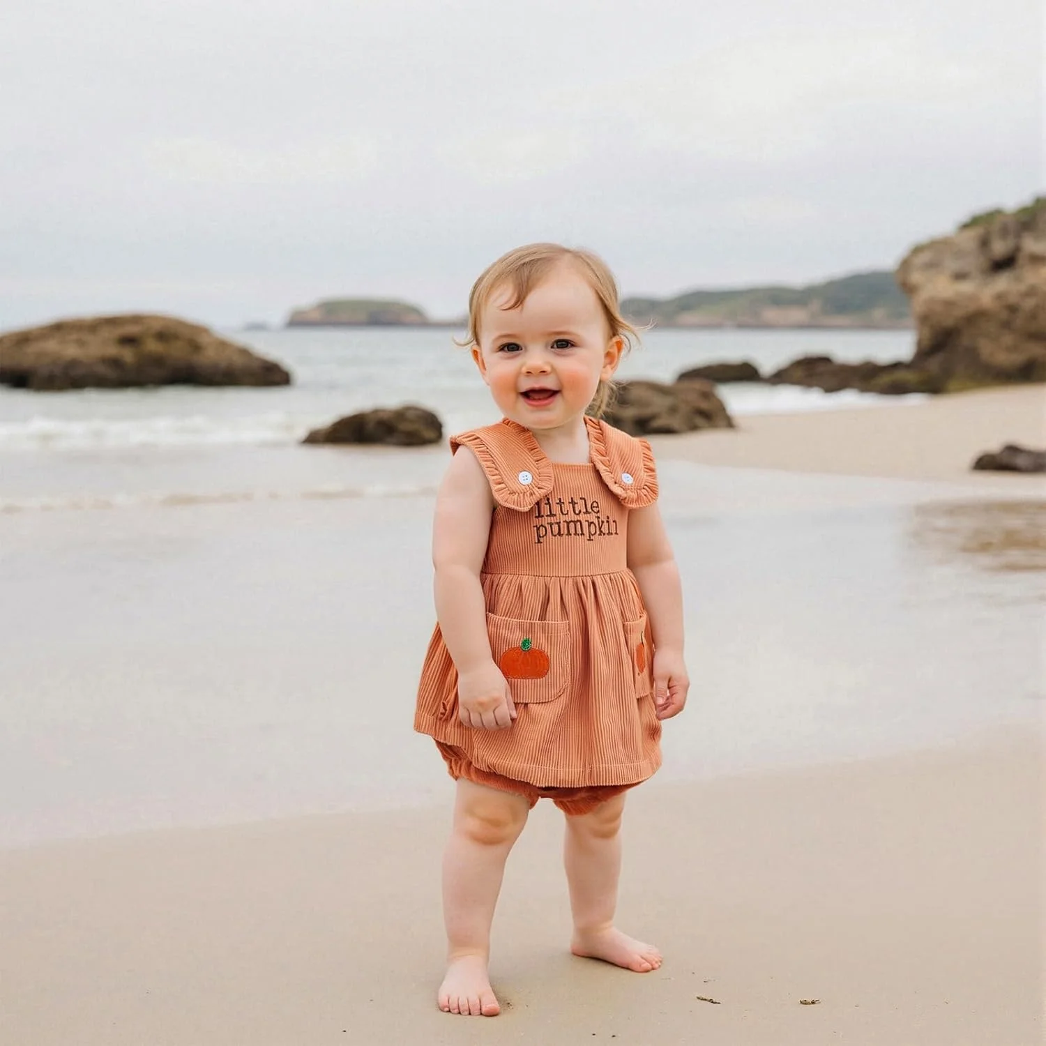 ست لباس هالووین نوزاد دخترانه Geagodelia، شامل تاپ رکابی با طرح گلدوزی کدو تنبل و حروف، شورت و لباس مخملی ست لباس هالووین نوزاد دخترانه Geagodelia، شامل تاپ رکابی با طرح گلدوزی کدو تنبل و حروف، شورت و لباس مخملی