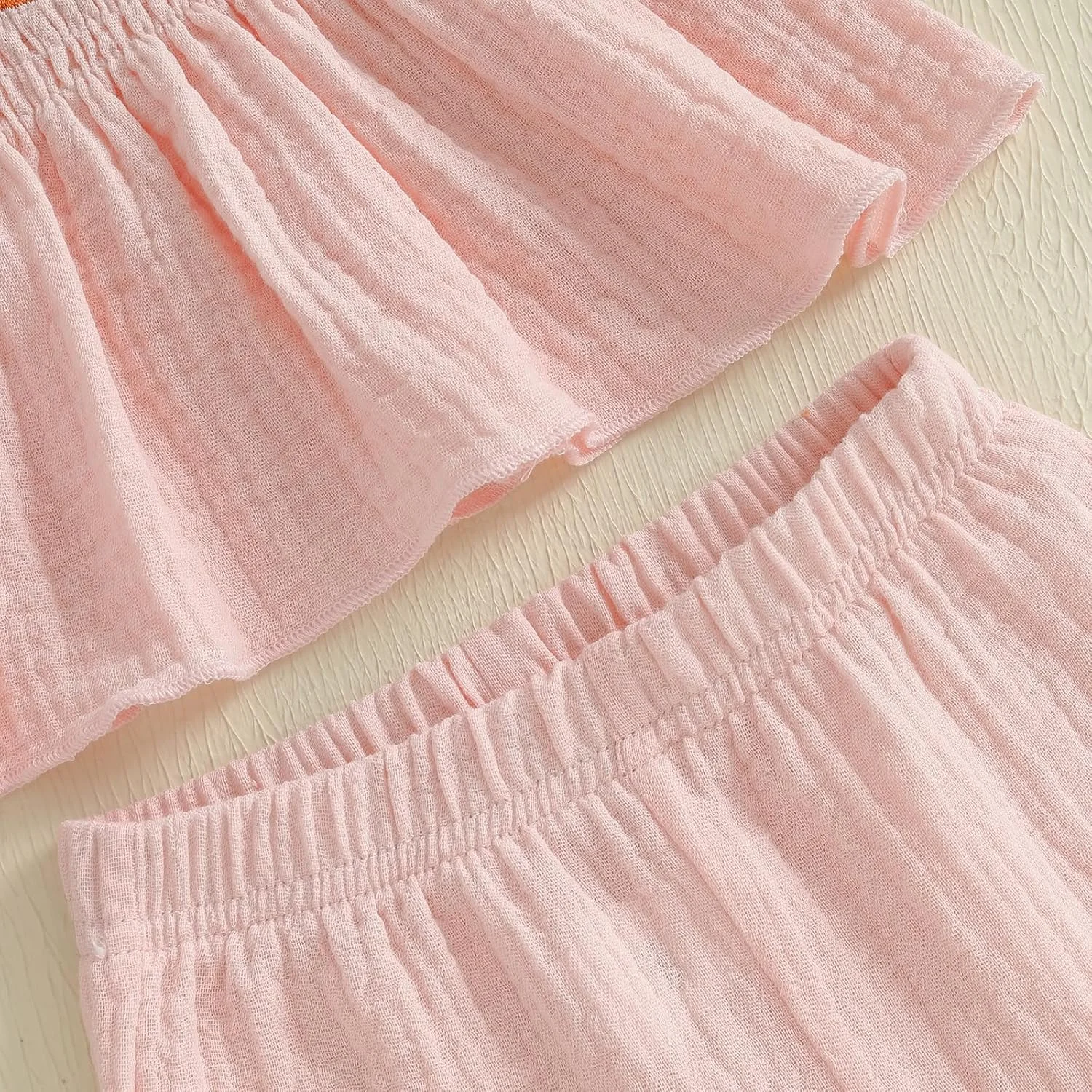 ست لباس هالووین نوزاد دخترانه، تاپ رکابی طرح کدو تنبل و شلوار چهارخانه، لباس پاییزی دخترانه