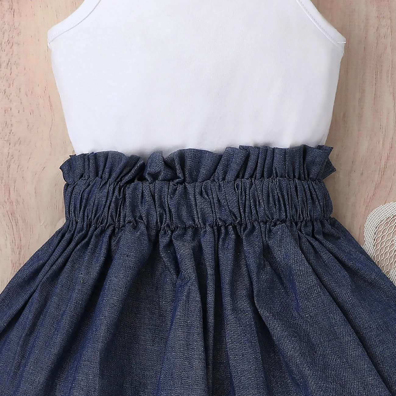 ست لباس دخترانه نوزادی HEOXIN مناسب فصول تابستان و پاییز، شامل تاپ بدون آستین توری و دامن کوتاه پاپیونی ساده، 2 تکه، مناسب برای دختران 3 تا 24 ماهه، آبی ست لباس دخترانه نوزادی HEOXIN مناسب فصول تابستان و پاییز، شامل تاپ بدون آستین توری و دامن کوتاه پاپیونی ساده، 2 تکه، مناسب برای دختران 3 تا 24 ماهه، آبی