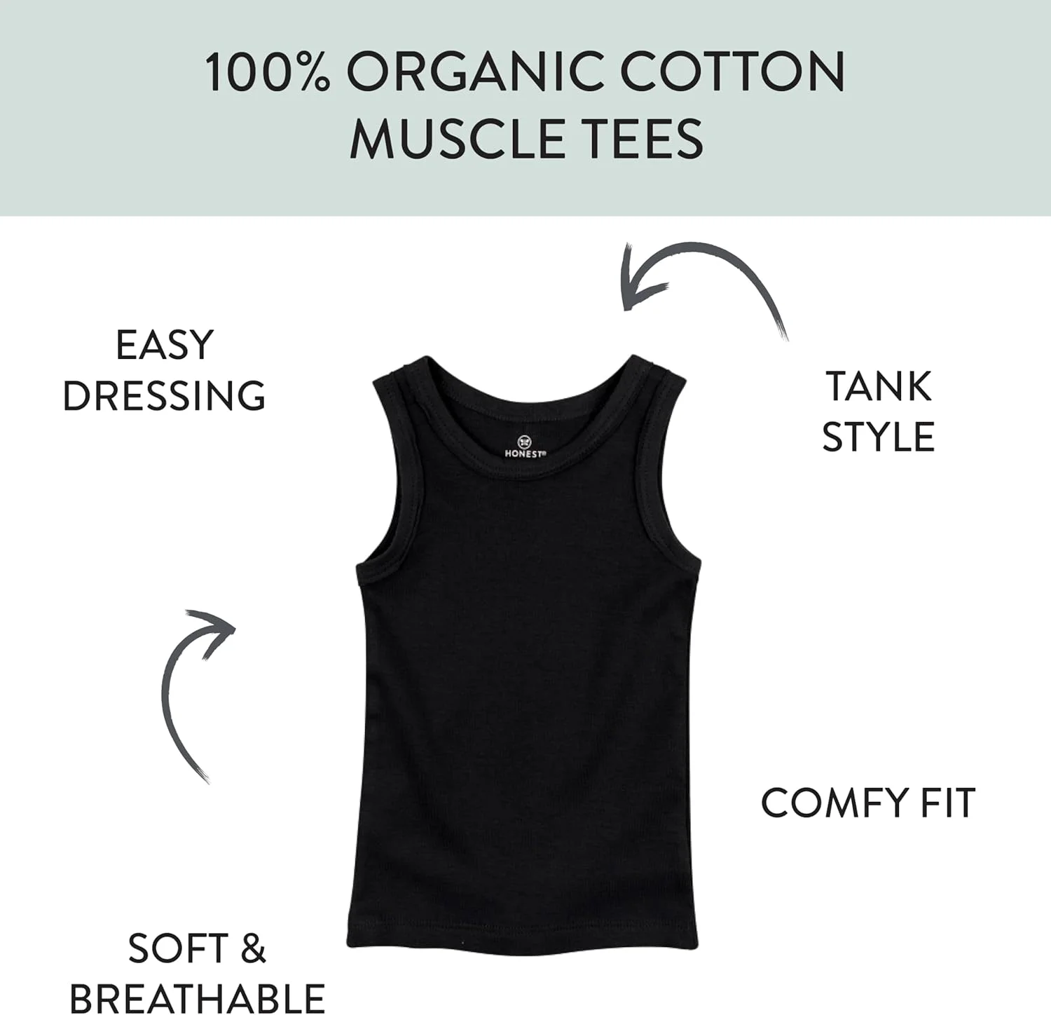 تی شرت رکابی بدون آستین نوزادی و نوپای چندتایی The Honest Company