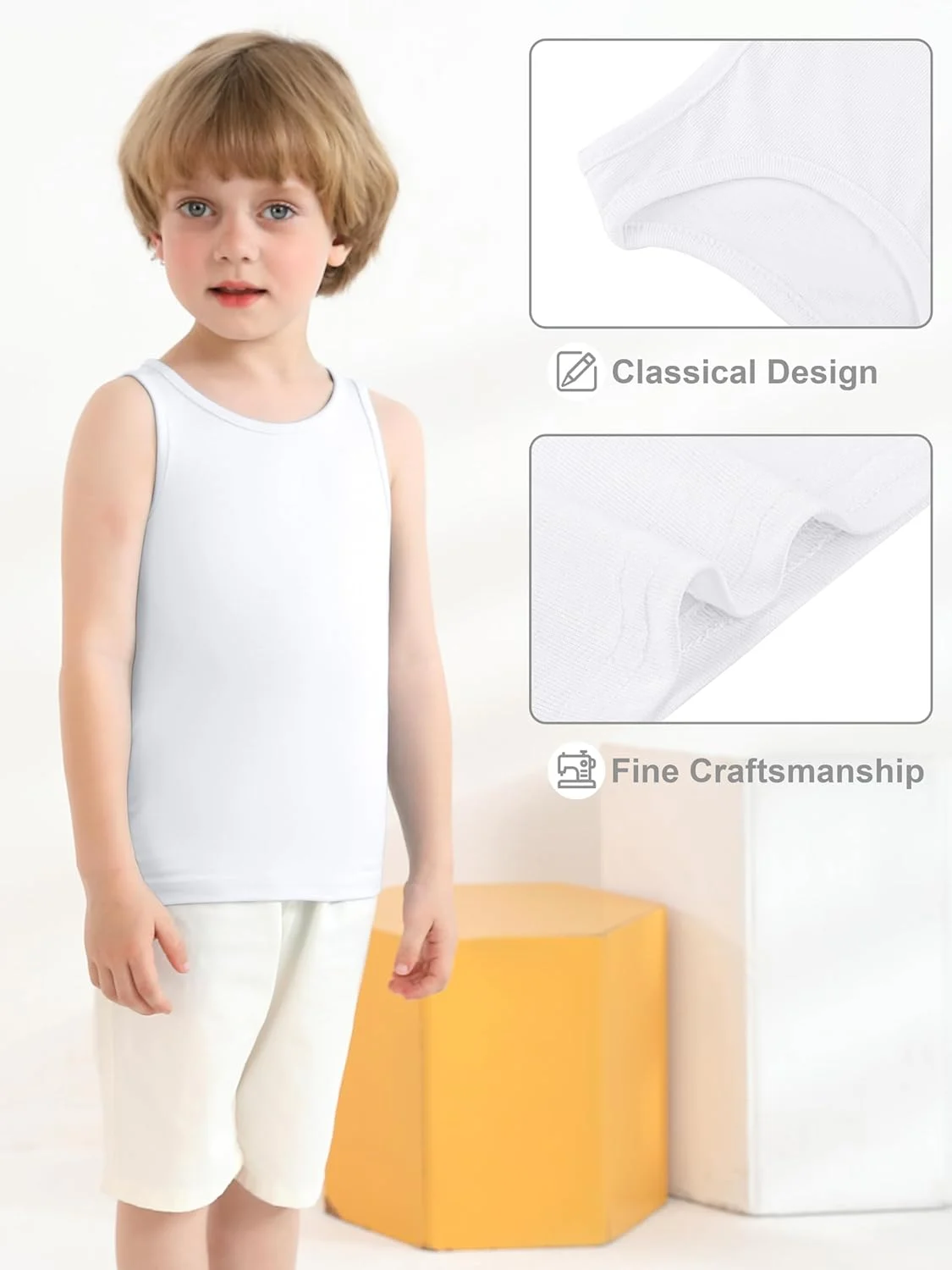 تاپ رکابی بچگانه Cooraby بسته 6 عددی، زیرپوش نرم برای پسران و دختران