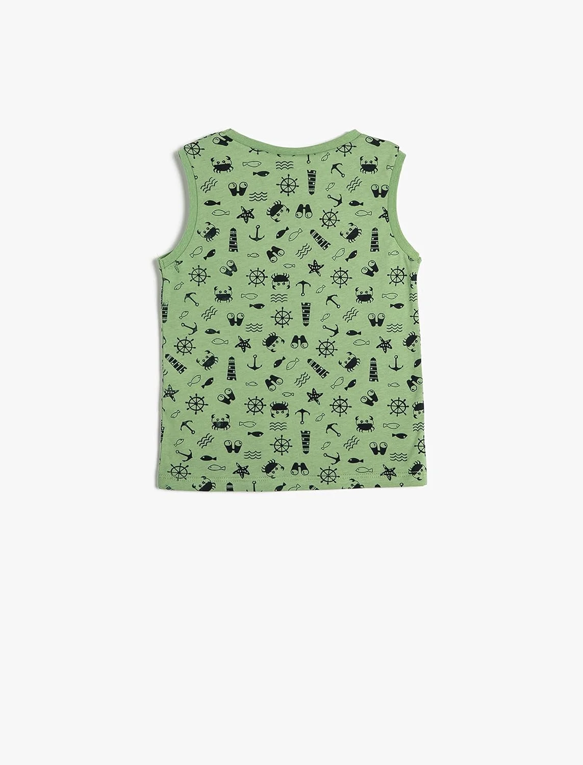 تاپ رکابی پسرانه نوزادی KOTON یقه گرد آستین حلقه ای چاپی پنبه ای تاپ رکابی پسرانه نوزادی KOTON یقه گرد آستین حلقه ای چاپی پنبه ای