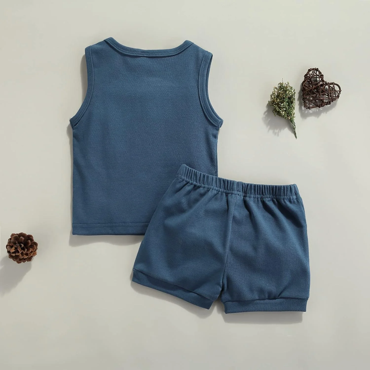 CIYCUIT ست لباس تابستانی پسرانه 2 تکه، تاپ بدون آستین و شورت ساحلی نوزادی
