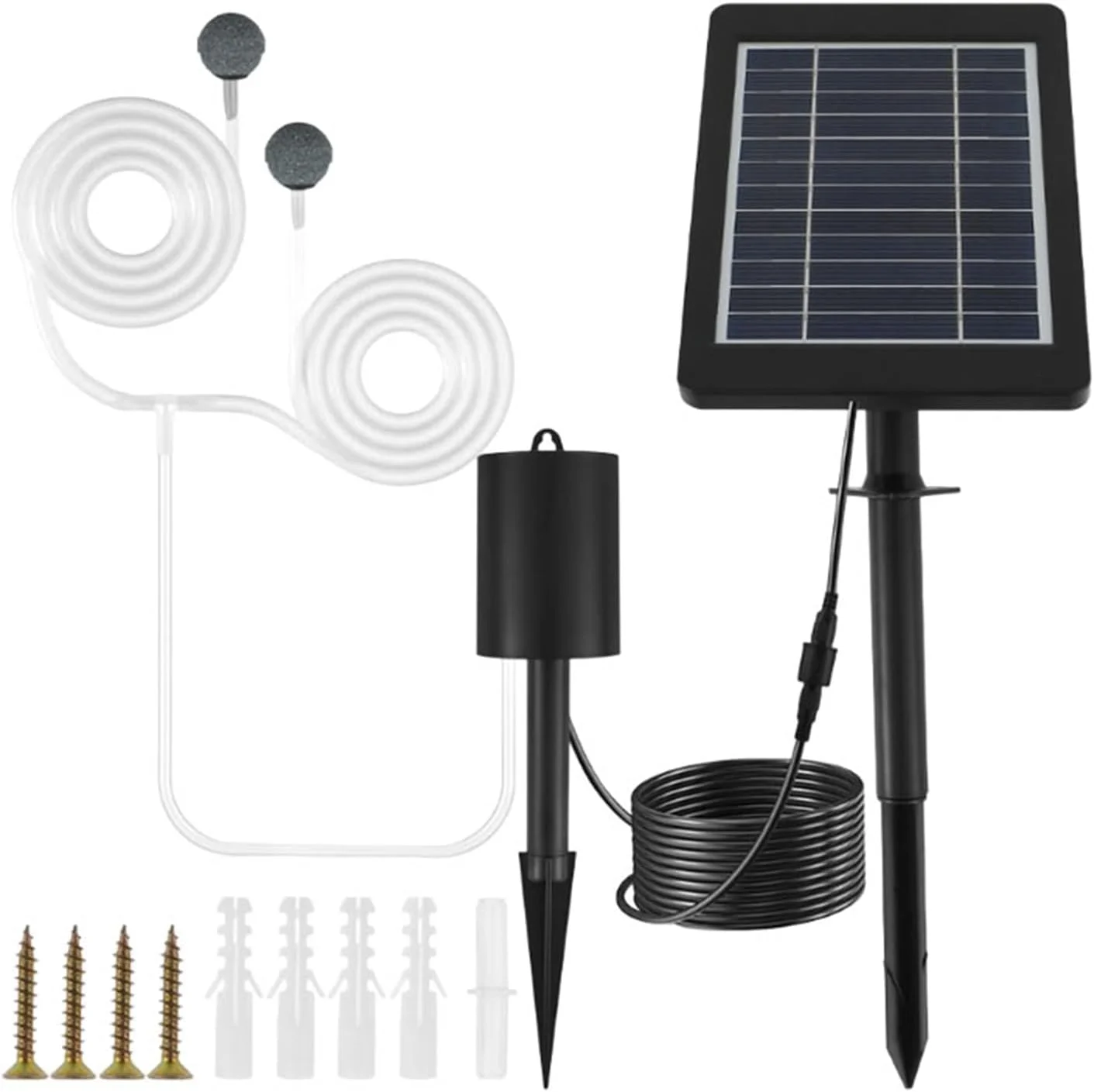 پمپ اکسیژن خورشیدی Cryfokt، کیت پمپ خورشیدی با 3 حالت پشتیبان باتری 2200mAh، هواده ماهیگیری پمپ اکسیژن آکواریوم برای حوض ماهی باغ
