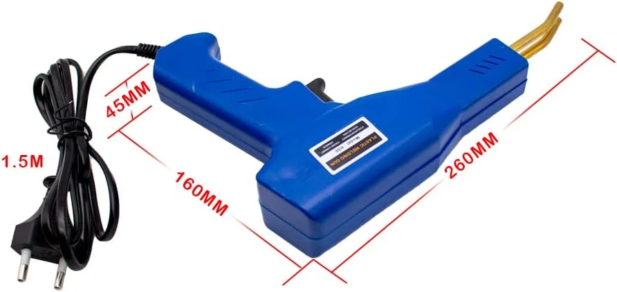 دستگاه جوش پلاستیک قابل حمل GHQERTY AC 220V، دستگاه منگنه گرم، دستگاه تعمیر پلاستیک PVC، تعمیر سپر خودرو، منگنه گرم (آبی)
