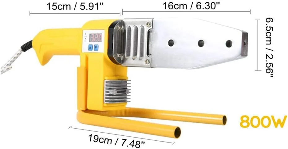 دستگاه جوش لوله پلاستیکی HUIZHITENGDA 800W 220V 20-63 میلی متر با صفحه نمایش دیجیتال LCD، اتوی لحیم کاری لوله پلاستیکی برای لوله های PB PP PE PPR ابزار ذوب گرم دستگاه جوش لوله پلاستیکی HUIZHITENGDA 800W 220V 20-63 میلی متر با صفحه نمایش دیجیتال LCD، اتوی لحیم کاری لوله پلاستیکی برای لوله های PB PP PE PPR ابزار ذوب گرم
