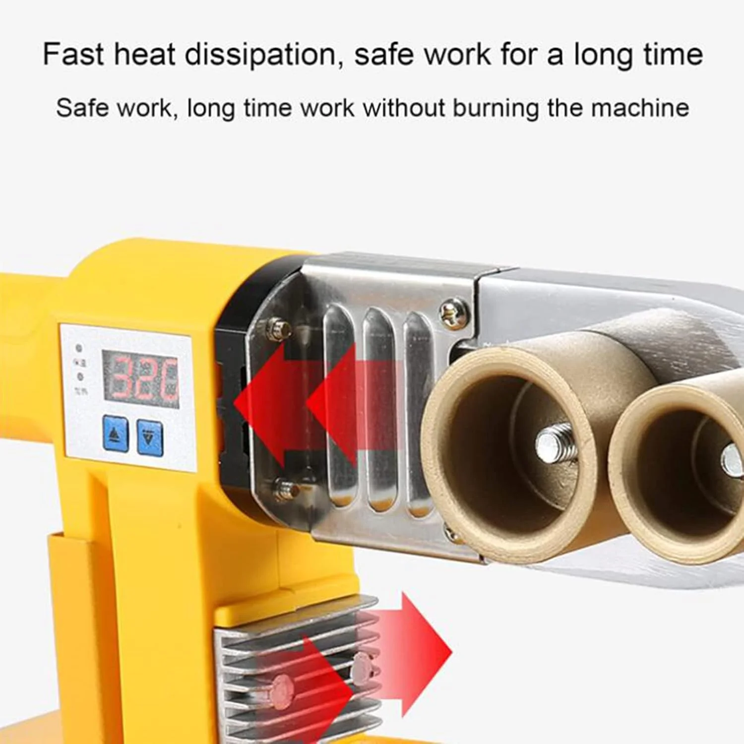 دستگاه جوش لوله آب گرم GHQERTY با قابلیت تنظیم دما 0-320℃، دستگاه جوش دستی فیوژن با نمایشگر دیجیتال برای جوشکاری پلاستیک PPR، PE، PP (سایز: 3 ست) دستگاه جوش لوله آب گرم GHQERTY با قابلیت تنظیم دما 0-320℃، دستگاه جوش دستی فیوژن با نمایشگر دیجیتال برای جوشکاری پلاستیک PPR، PE، PP (سایز: 3 ست)